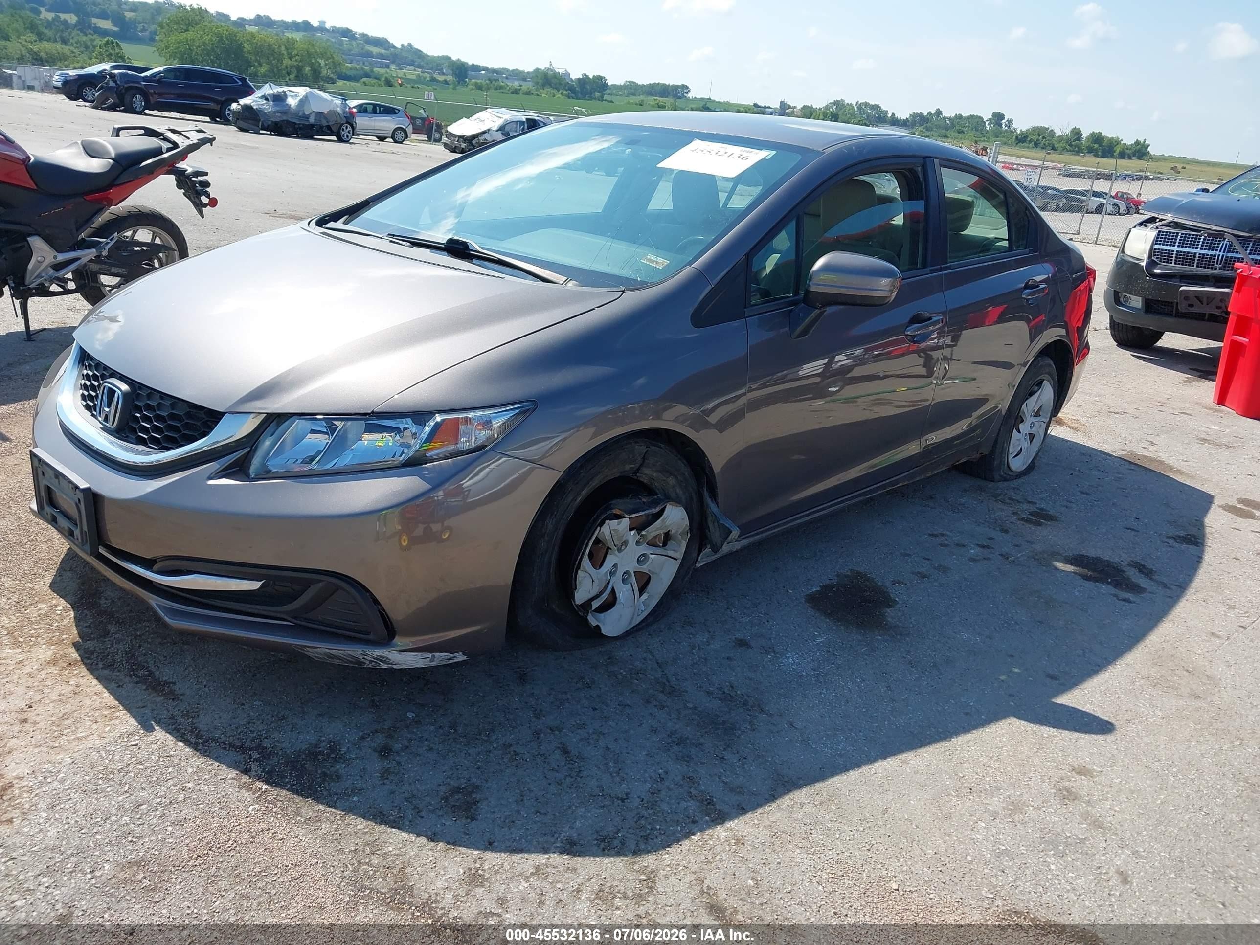 2014 Honda Civic Lx Gray vin: 19XFB2F59EE042880