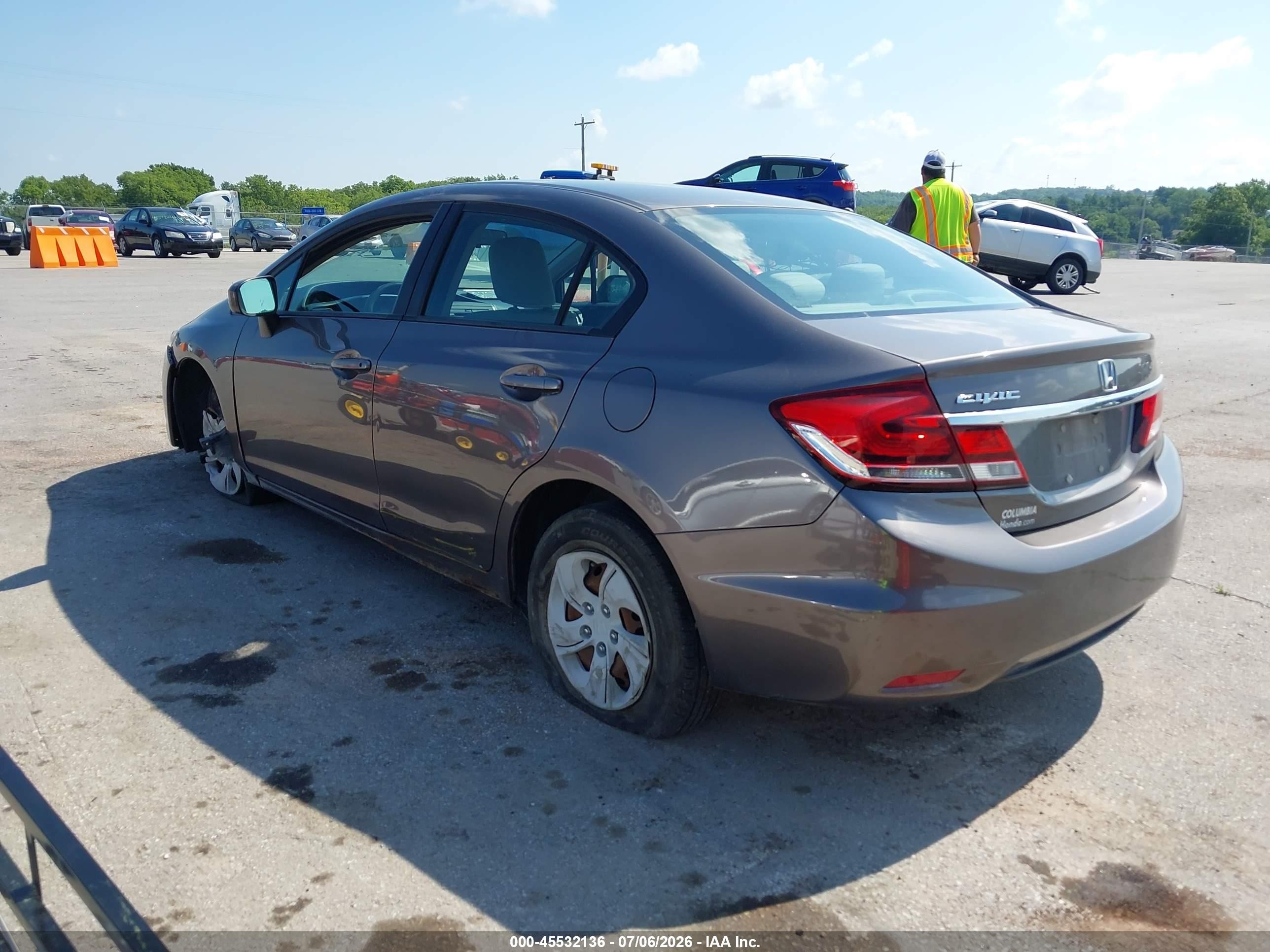 2014 Honda Civic Lx Gray vin: 19XFB2F59EE042880