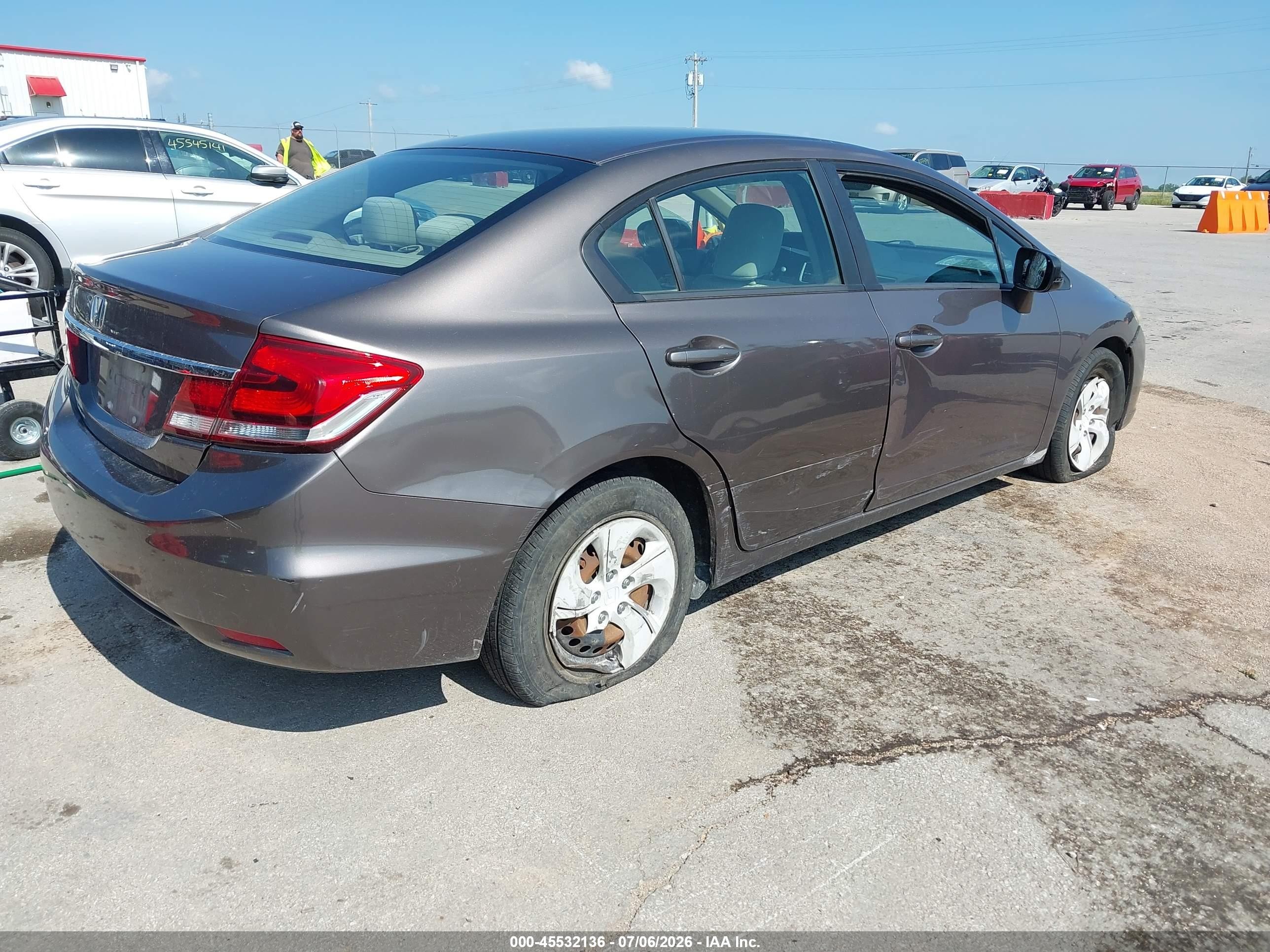2014 Honda Civic Lx Gray vin: 19XFB2F59EE042880