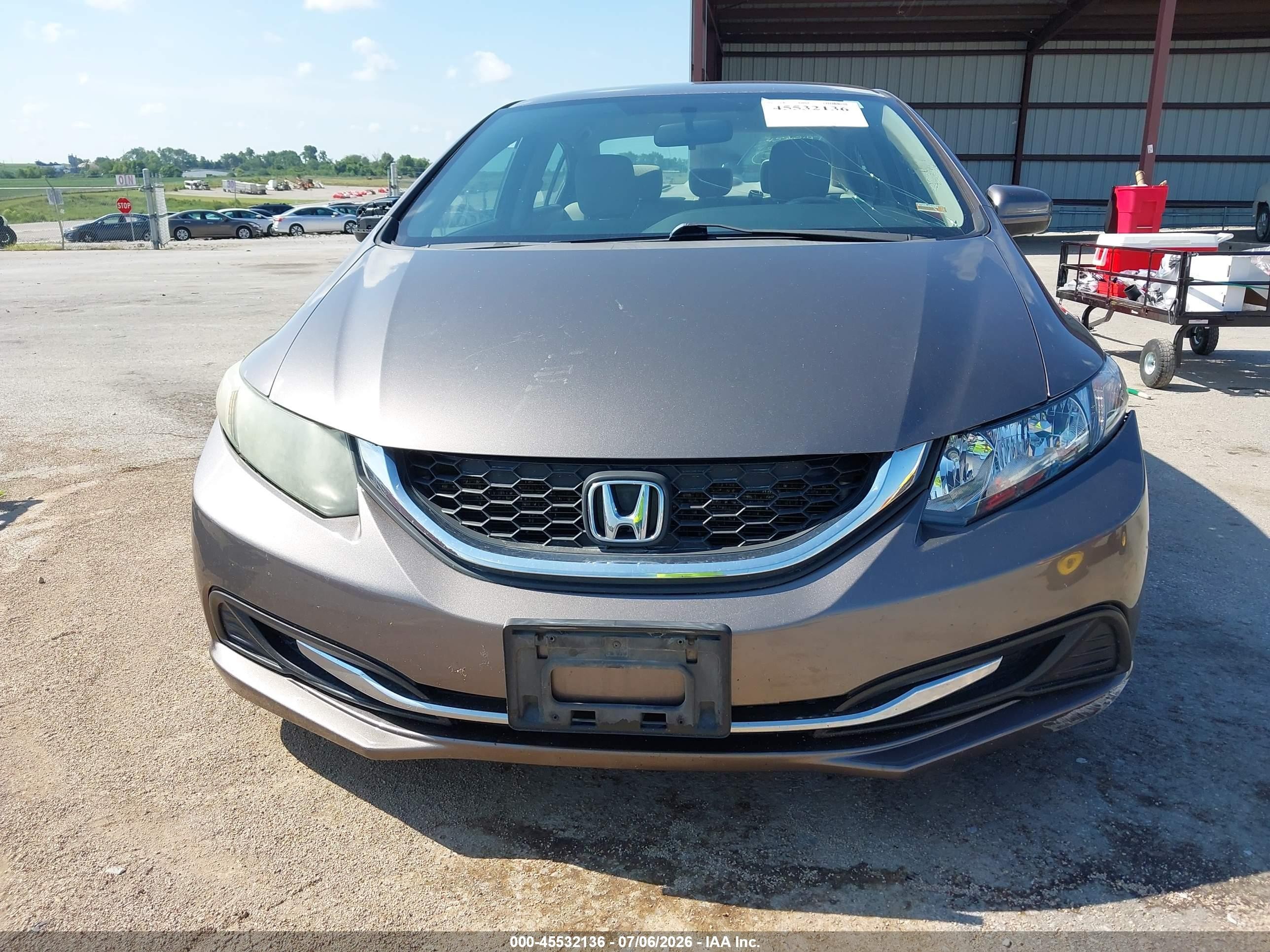 2014 Honda Civic Lx Gray vin: 19XFB2F59EE042880