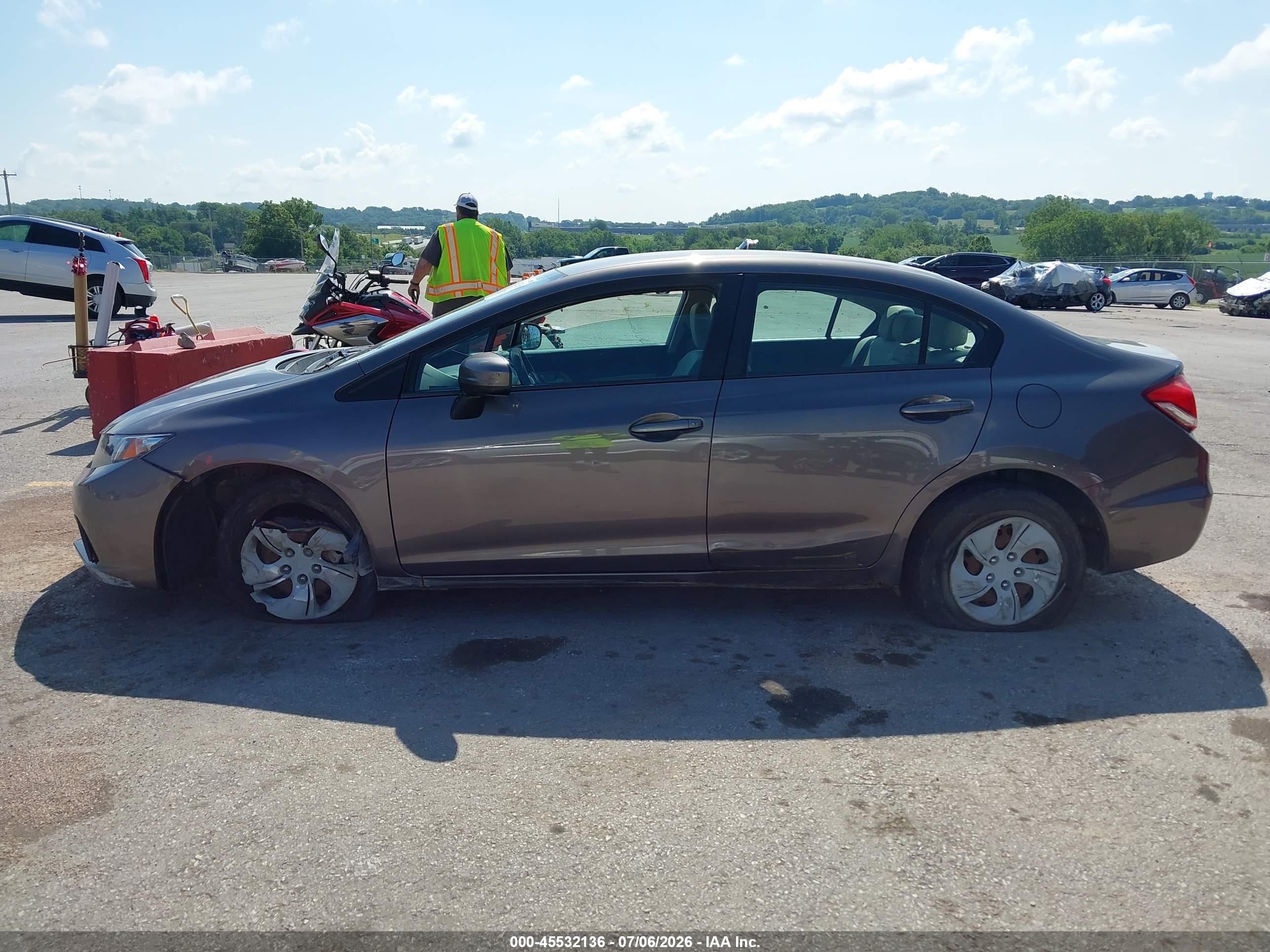2014 Honda Civic Lx Gray vin: 19XFB2F59EE042880