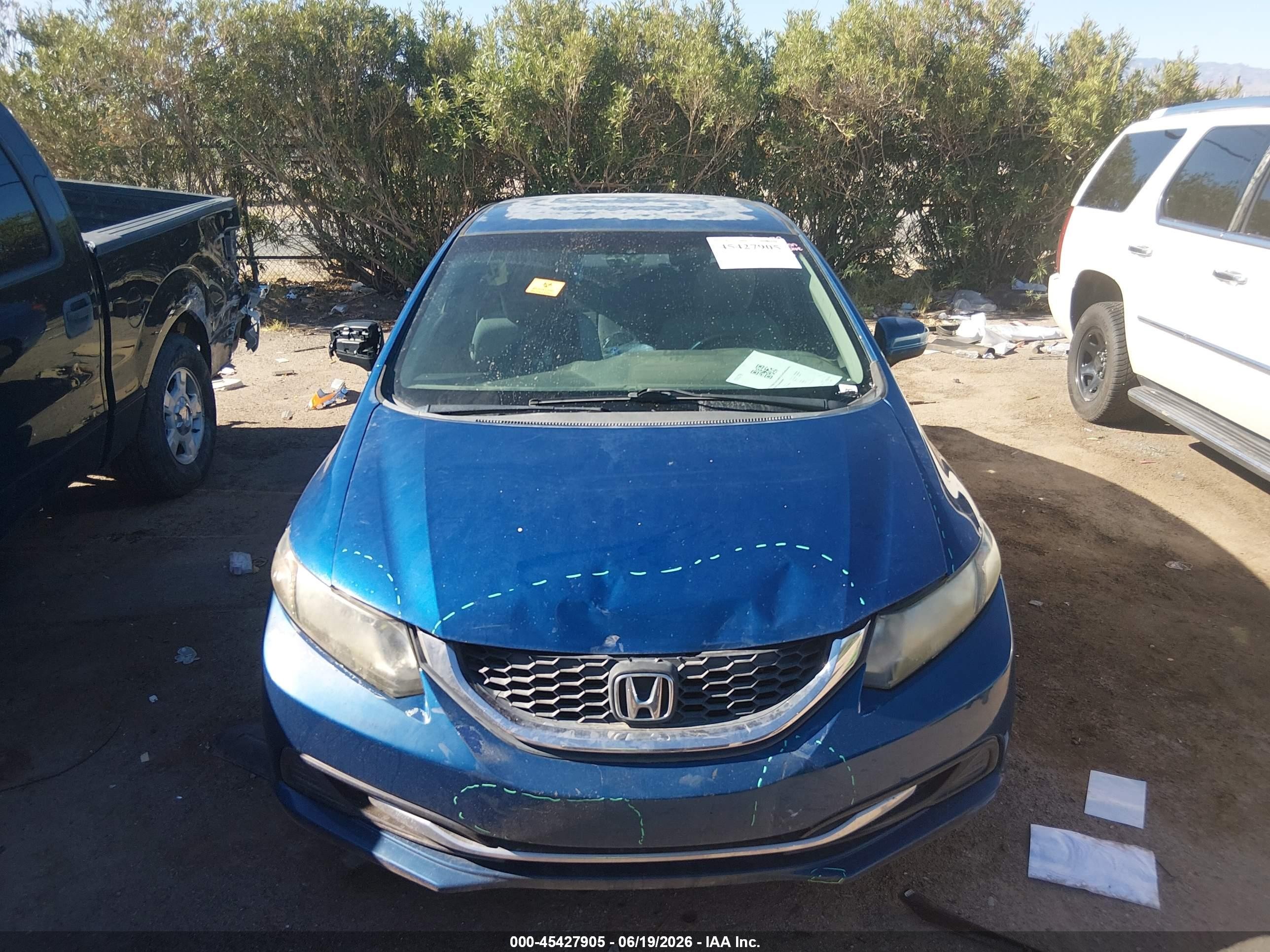 2014 Honda Civic Lx Blue vin: 19XFB2F59EE042975