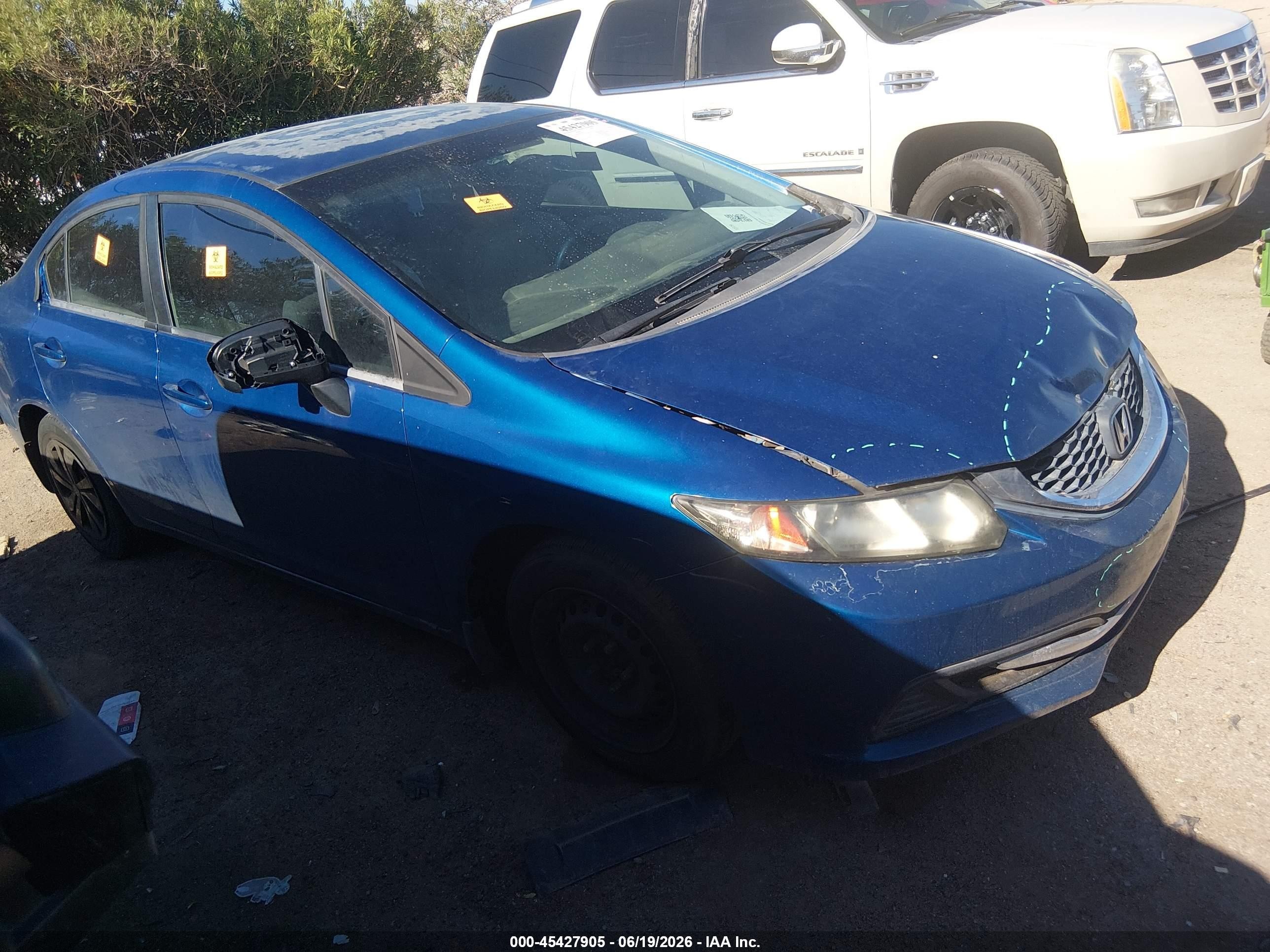 2014 Honda Civic Lx Blue vin: 19XFB2F59EE042975