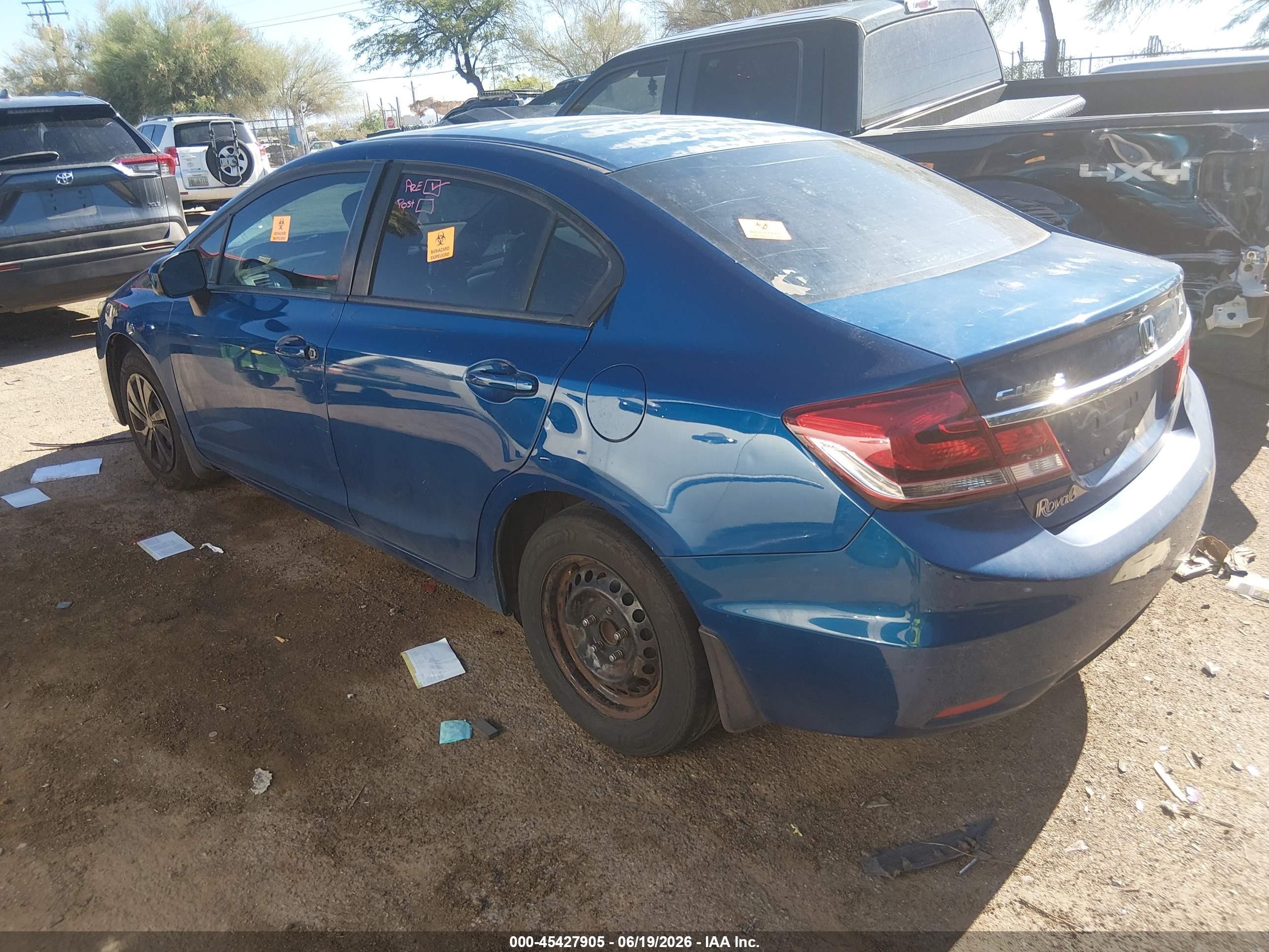 2014 Honda Civic Lx Blue vin: 19XFB2F59EE042975