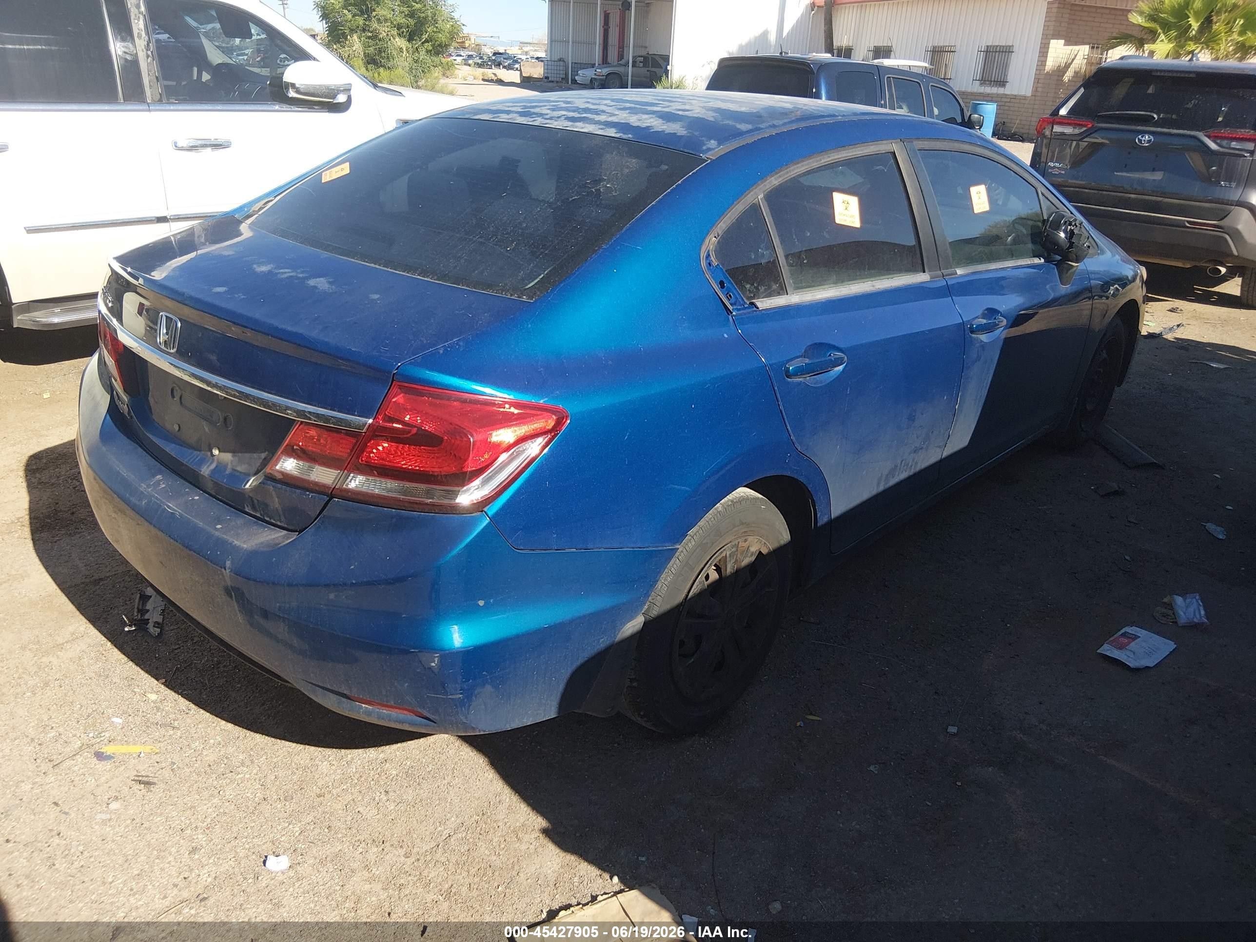 2014 Honda Civic Lx Blue vin: 19XFB2F59EE042975