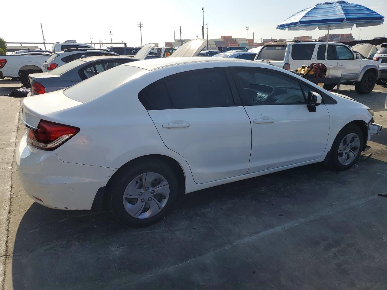 2014 Honda Civic Lx White vin: 19XFB2F59EE043205