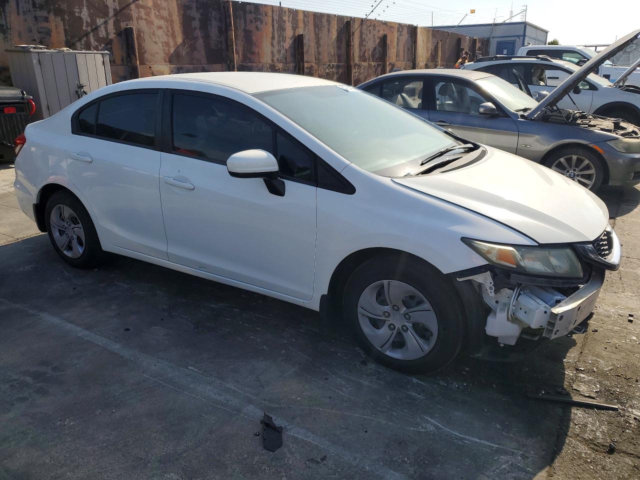 2014 Honda Civic Lx White vin: 19XFB2F59EE043205