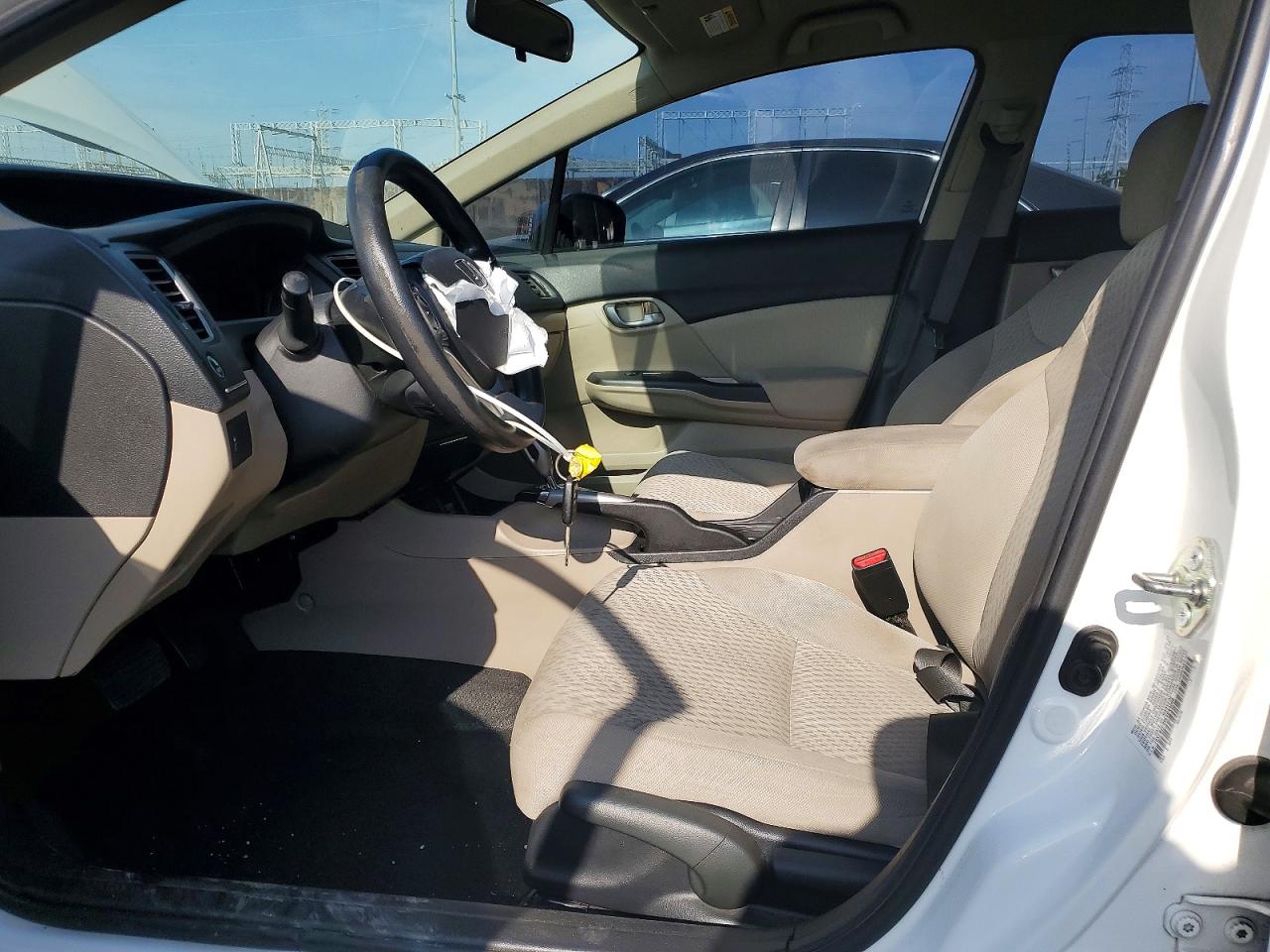 2014 Honda Civic Lx White vin: 19XFB2F59EE043205