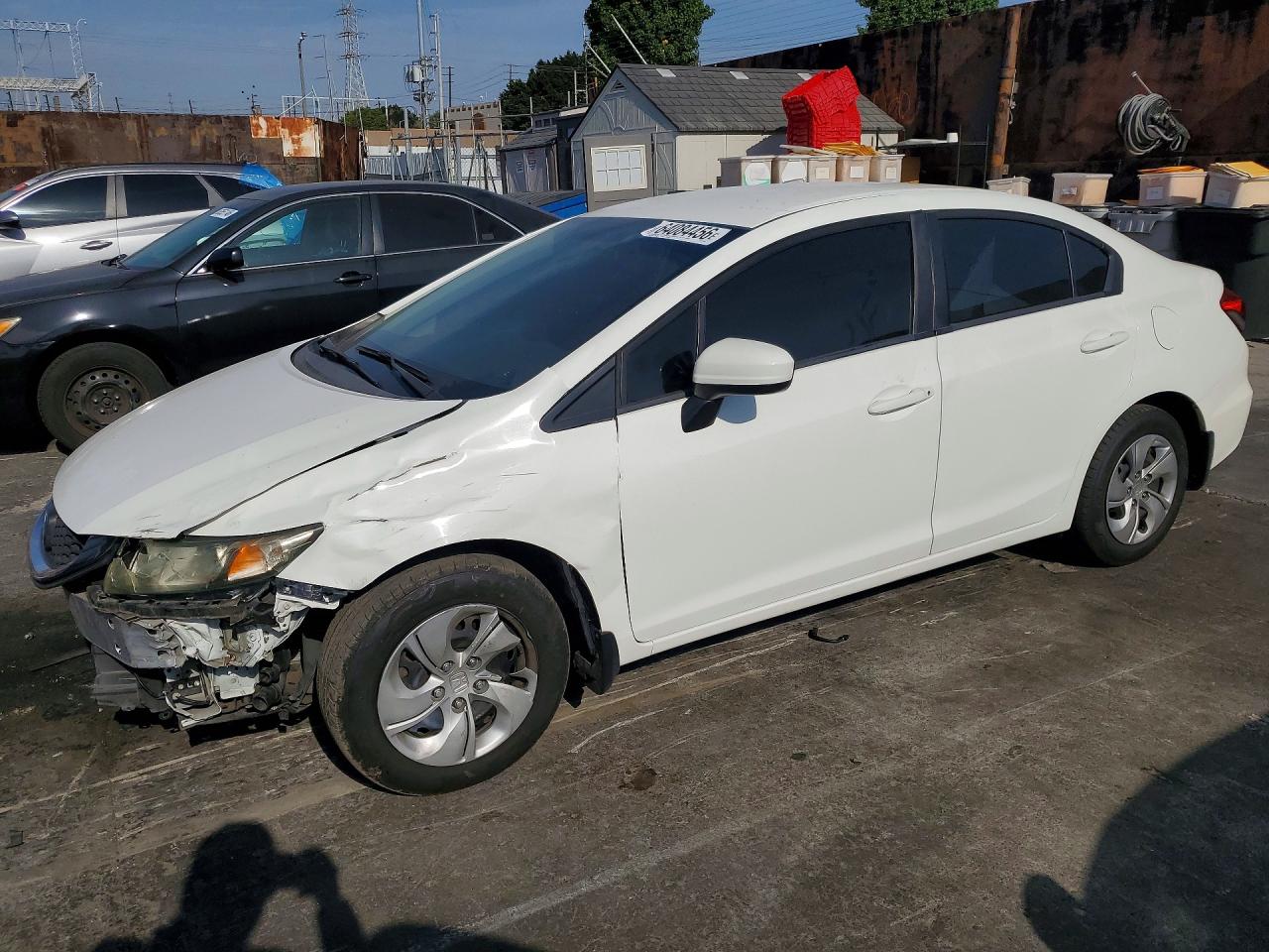 2014 Honda Civic Lx White vin: 19XFB2F59EE043205