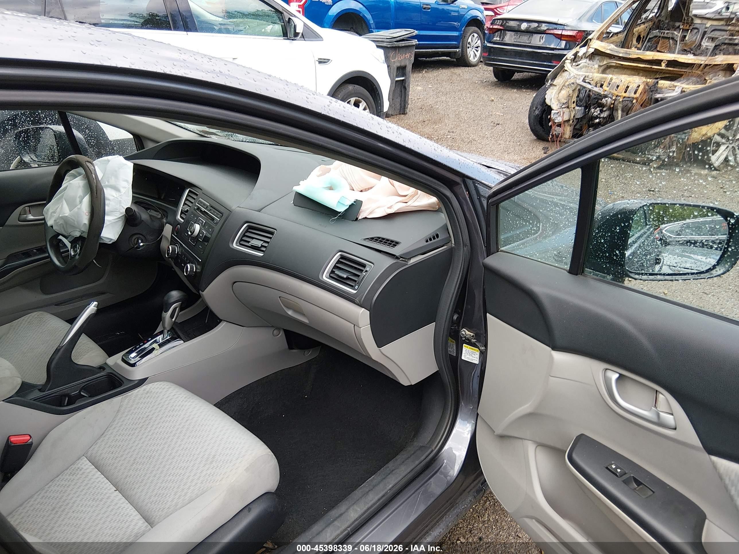 2014 Honda Civic Lx Gray vin: 19XFB2F59EE204684