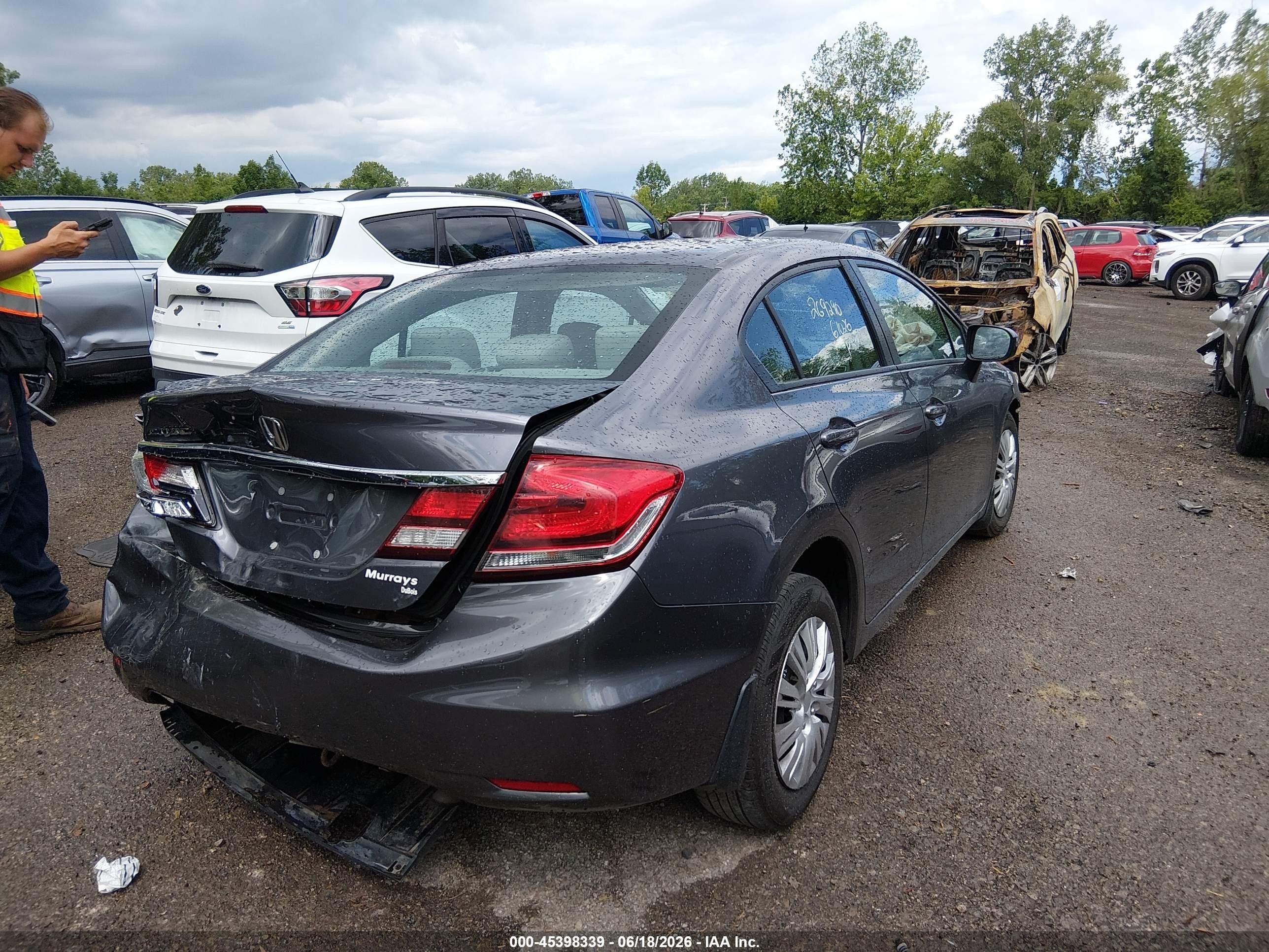 2014 Honda Civic Lx Gray vin: 19XFB2F59EE204684