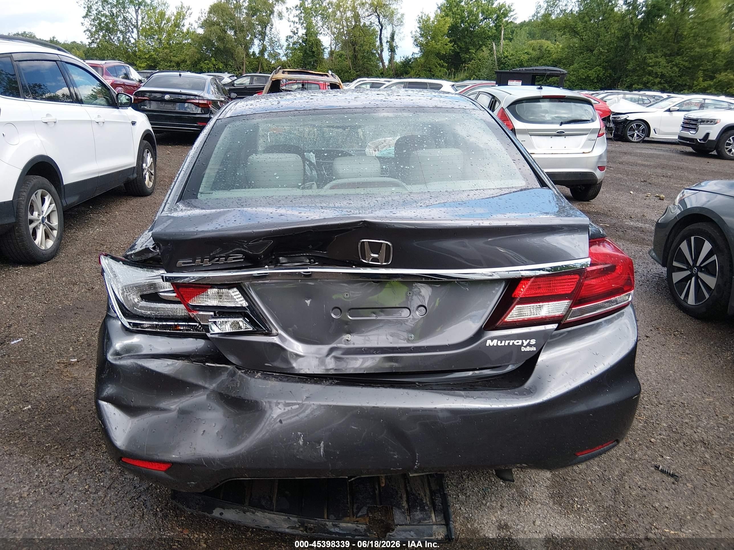 2014 Honda Civic Lx Gray vin: 19XFB2F59EE204684