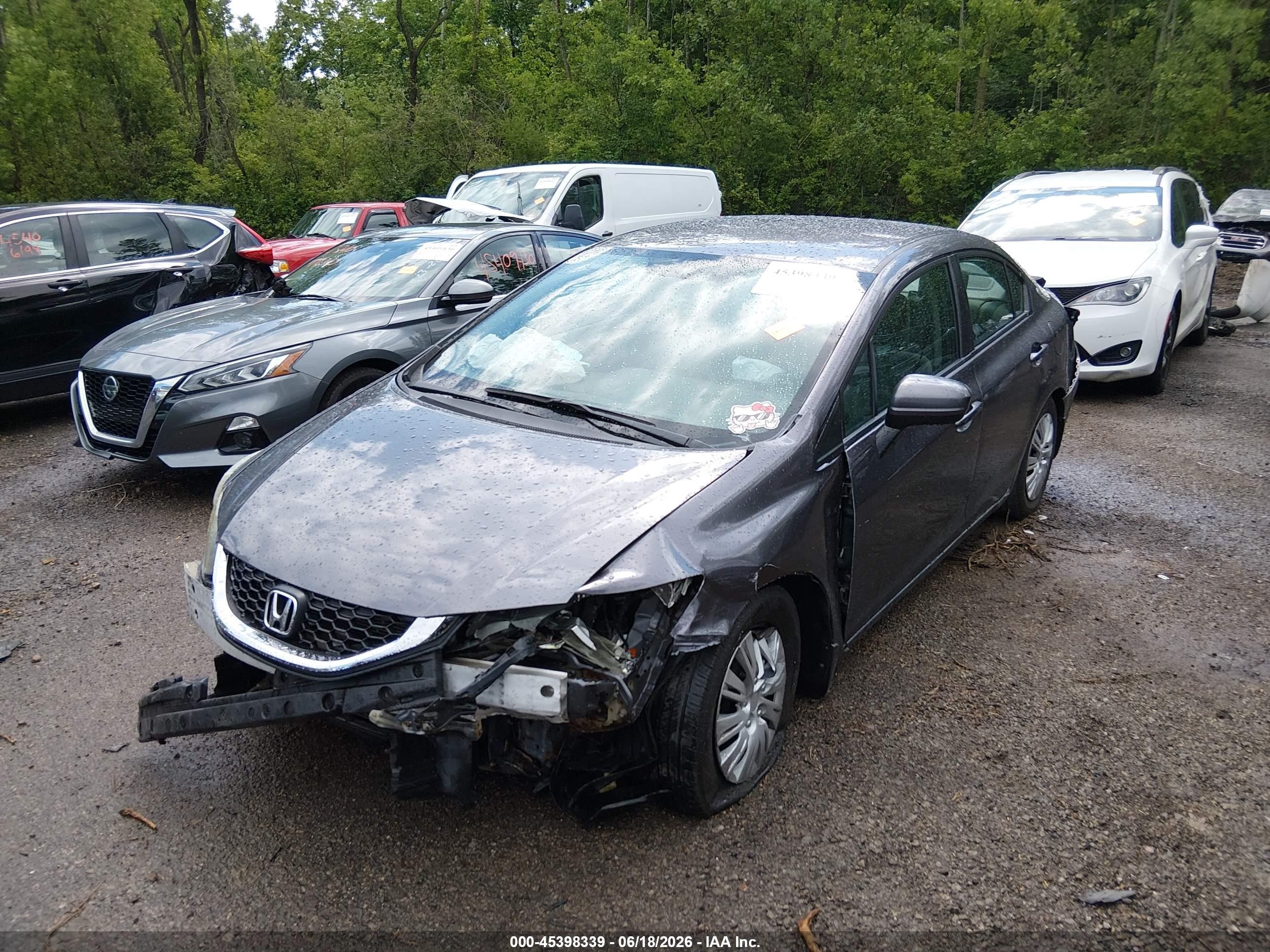 2014 Honda Civic Lx Gray vin: 19XFB2F59EE204684