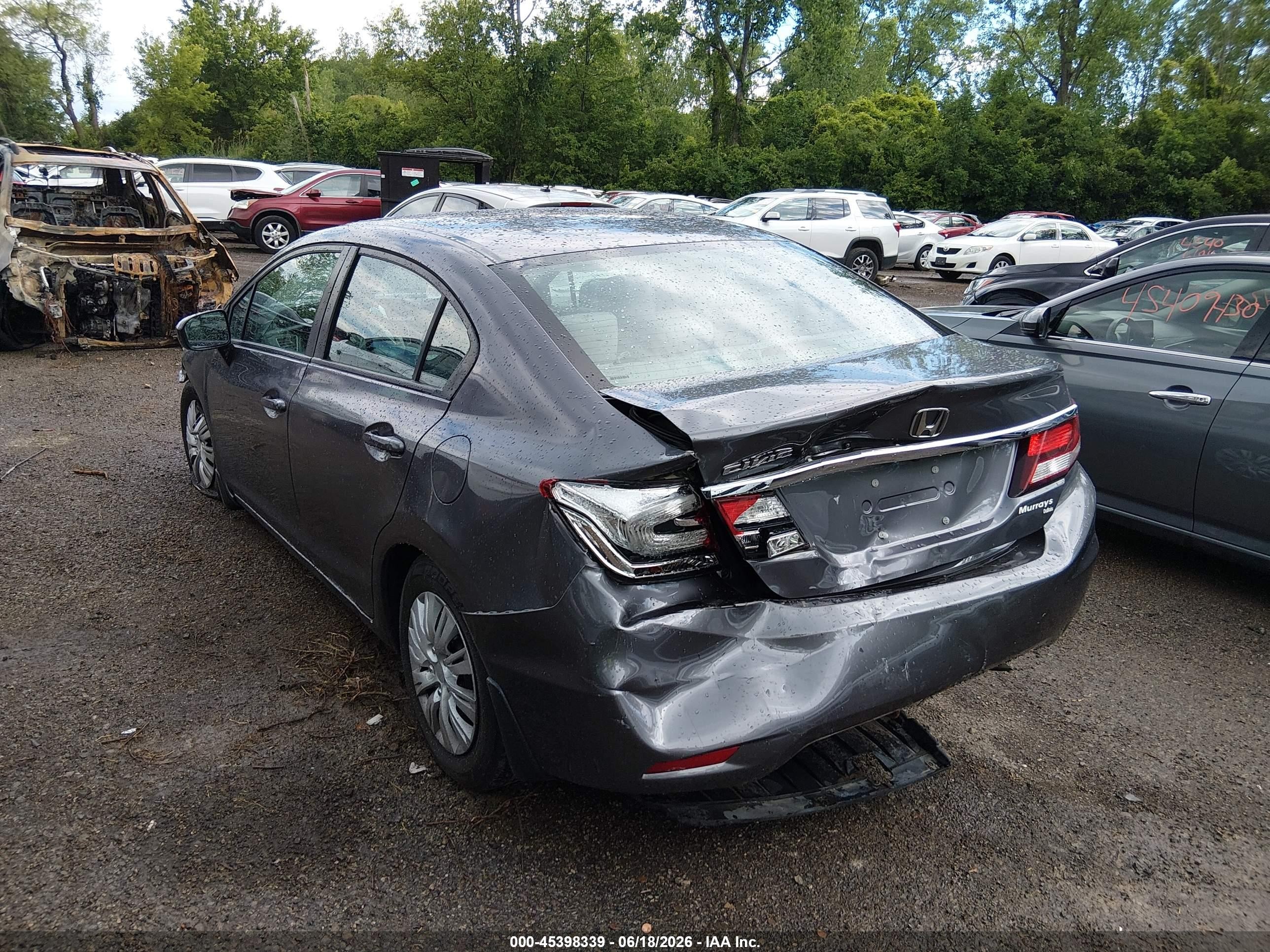 2014 Honda Civic Lx Gray vin: 19XFB2F59EE204684