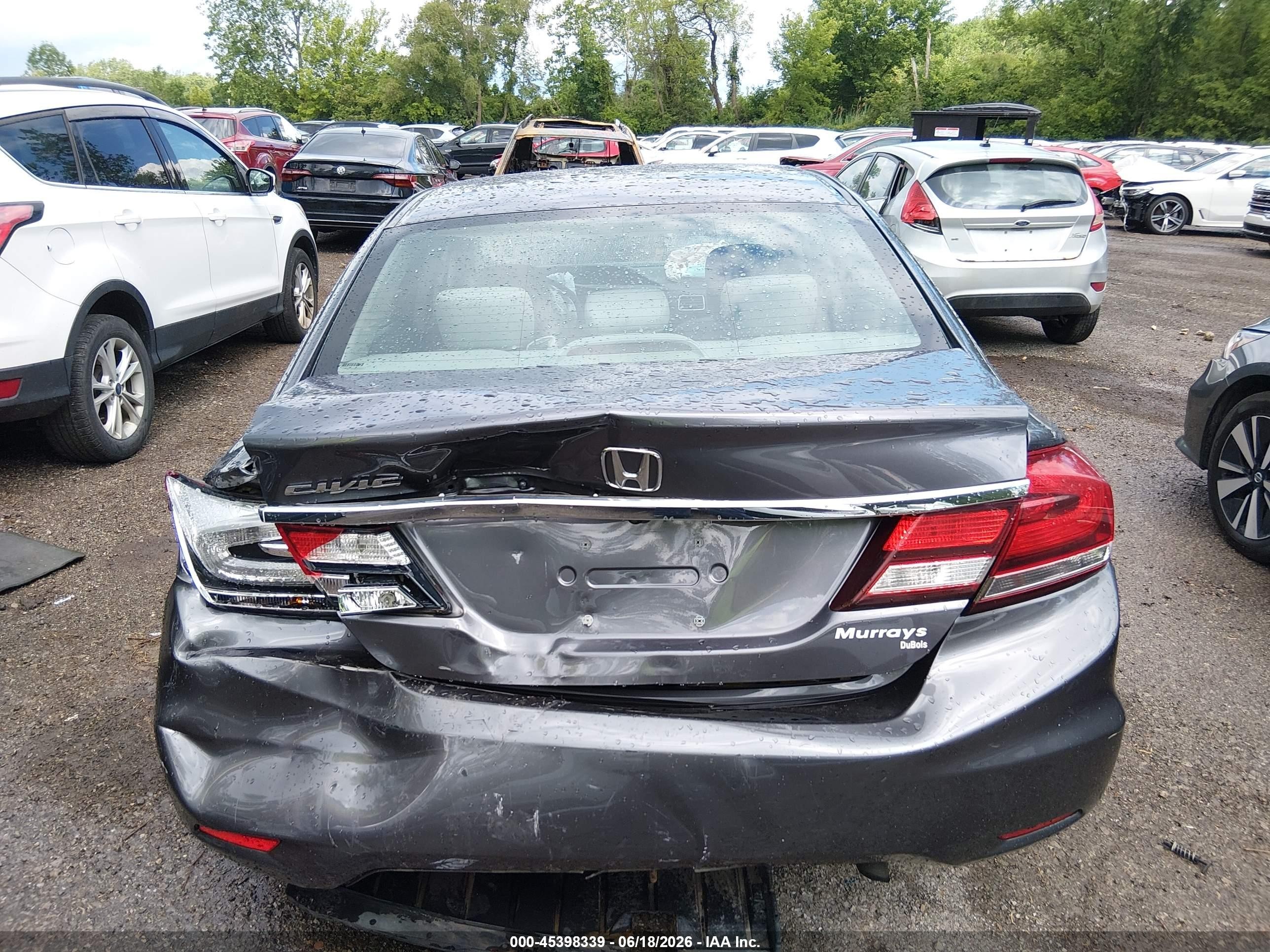 2014 Honda Civic Lx Gray vin: 19XFB2F59EE204684