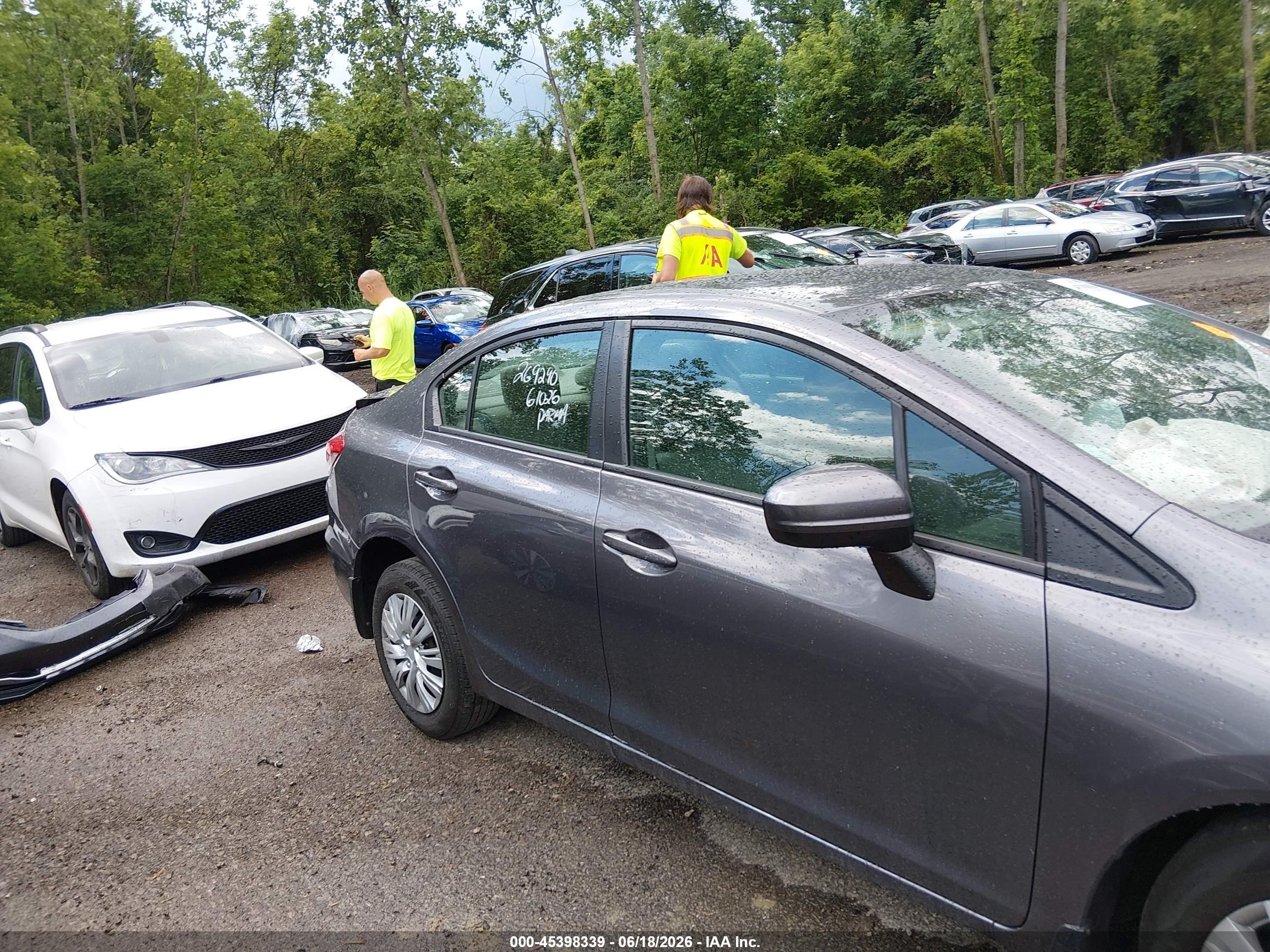 2014 Honda Civic Lx Gray vin: 19XFB2F59EE204684