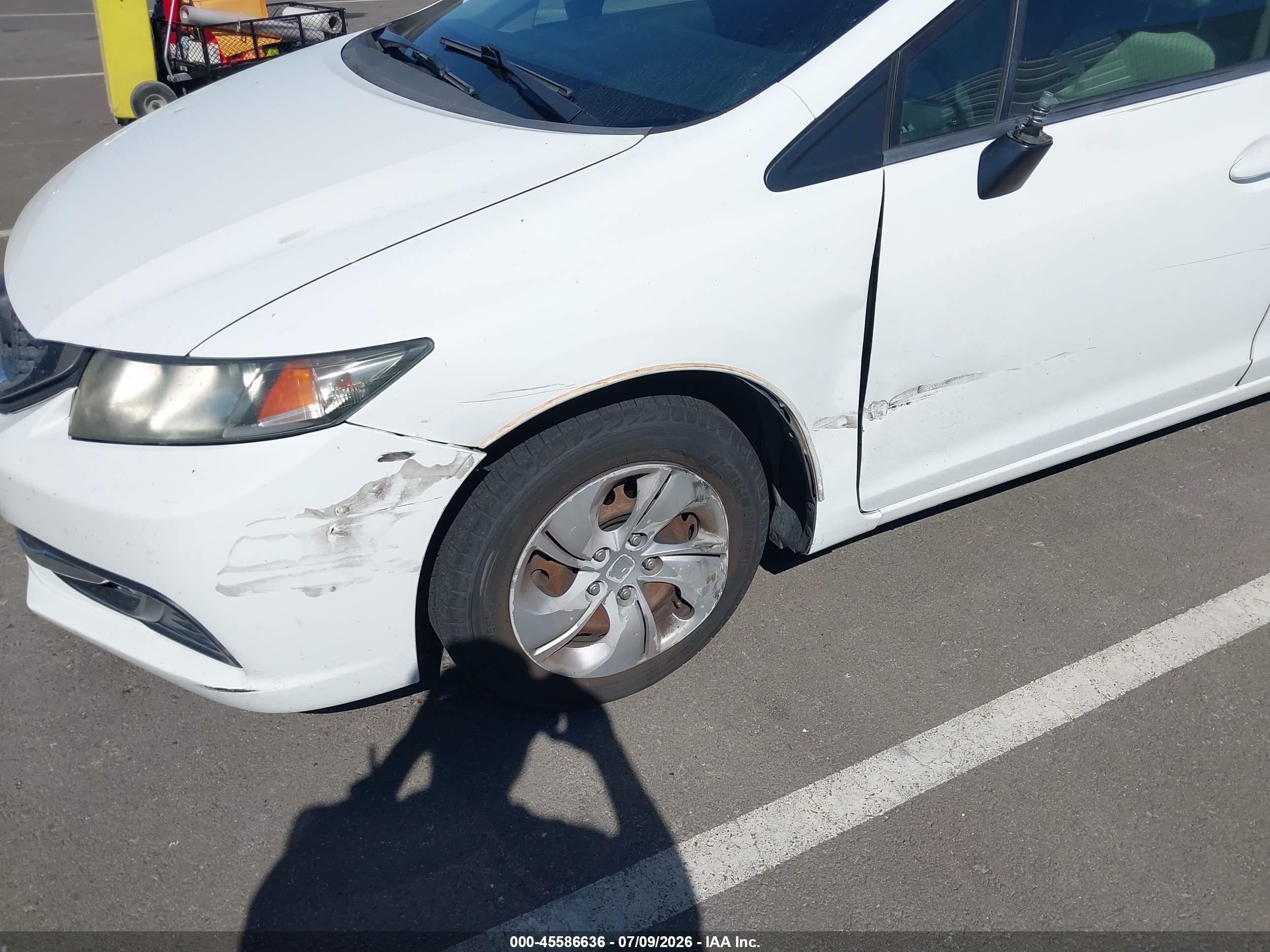 2014 Honda Civic Lx White vin: 19XFB2F59EE211182