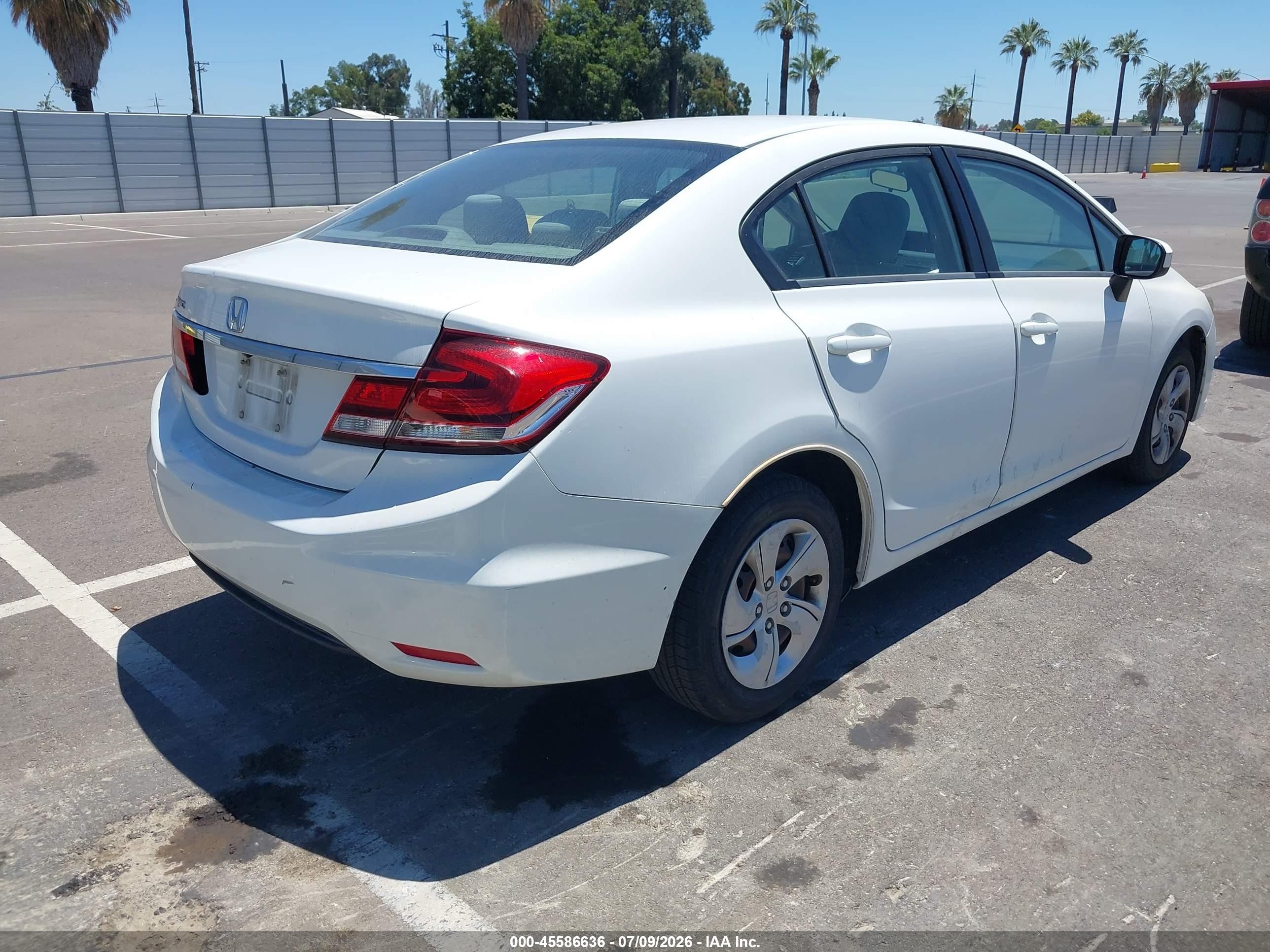 2014 Honda Civic Lx White vin: 19XFB2F59EE211182
