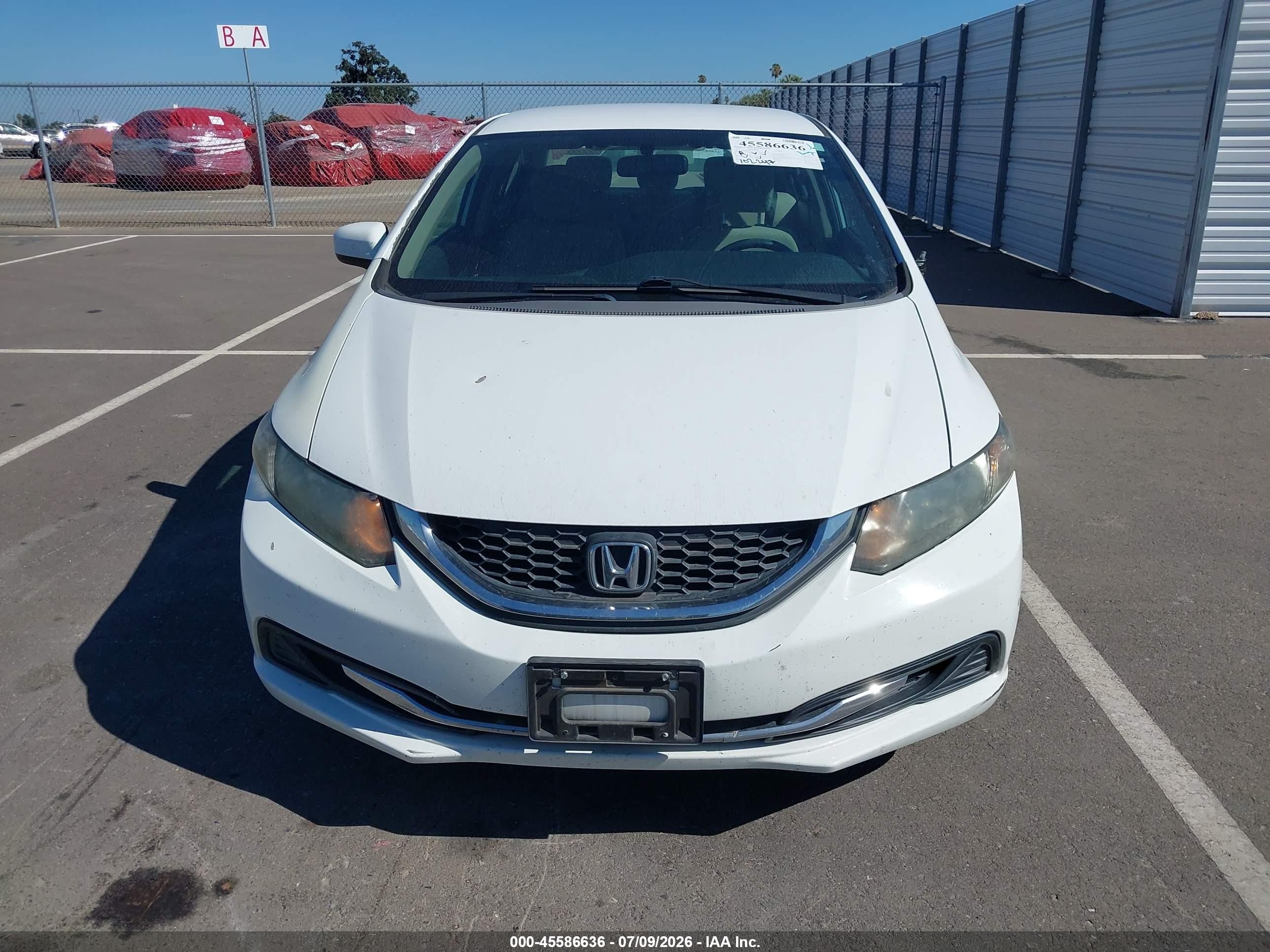 2014 Honda Civic Lx White vin: 19XFB2F59EE211182