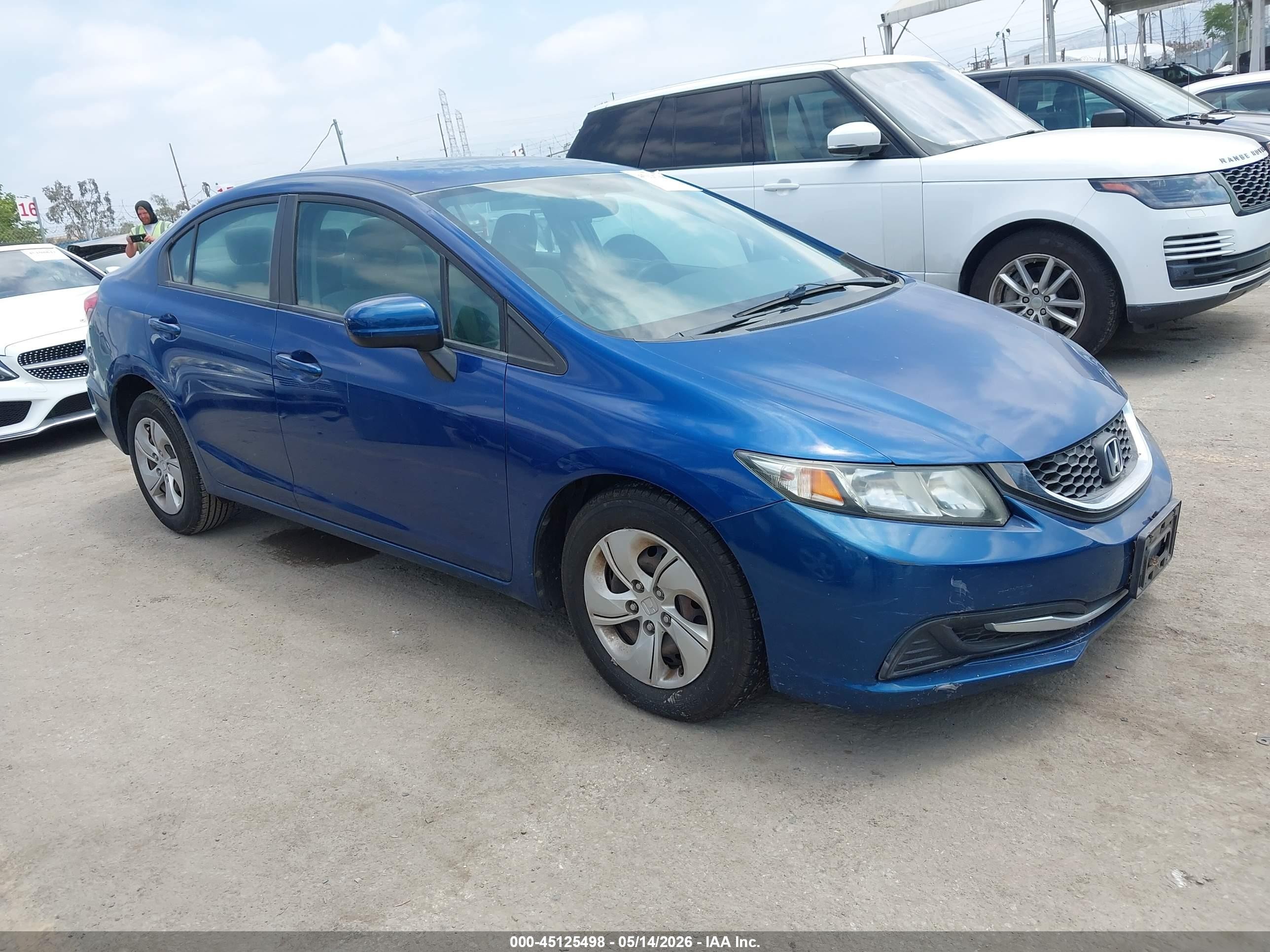 2014 Honda Civic Lx Blue vin: 19XFB2F59EE237555
