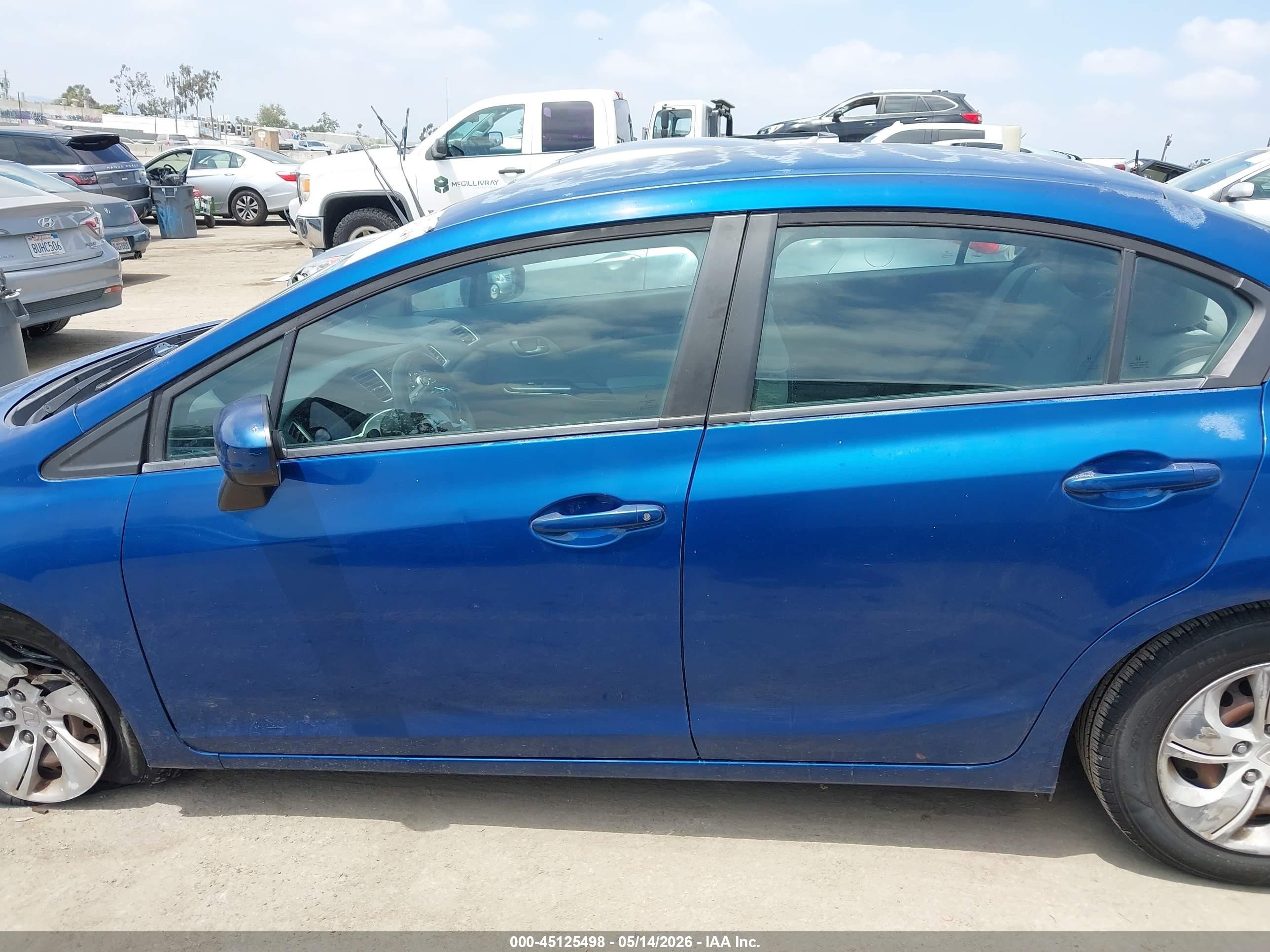2014 Honda Civic Lx Blue vin: 19XFB2F59EE237555