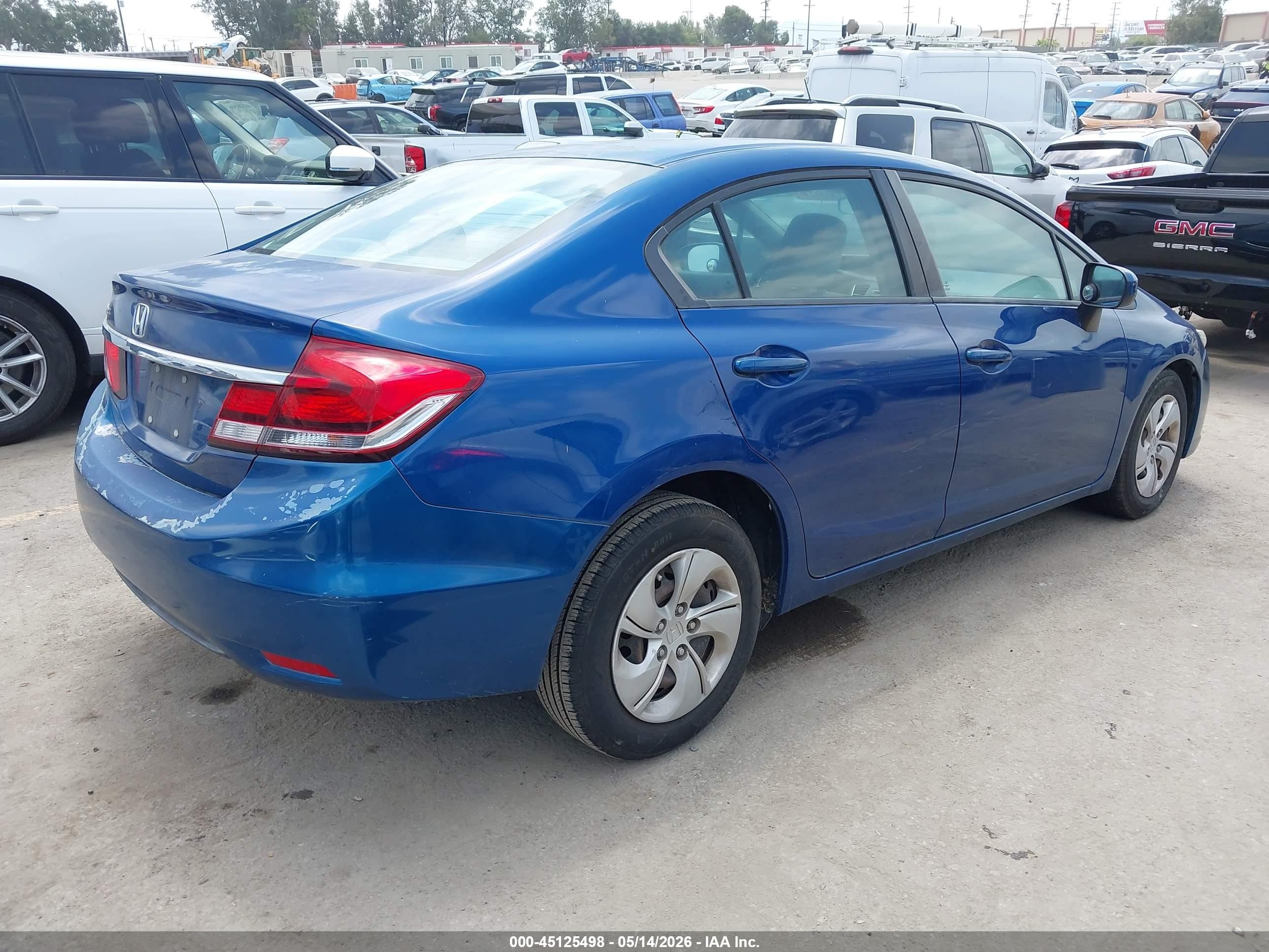 2014 Honda Civic Lx Blue vin: 19XFB2F59EE237555