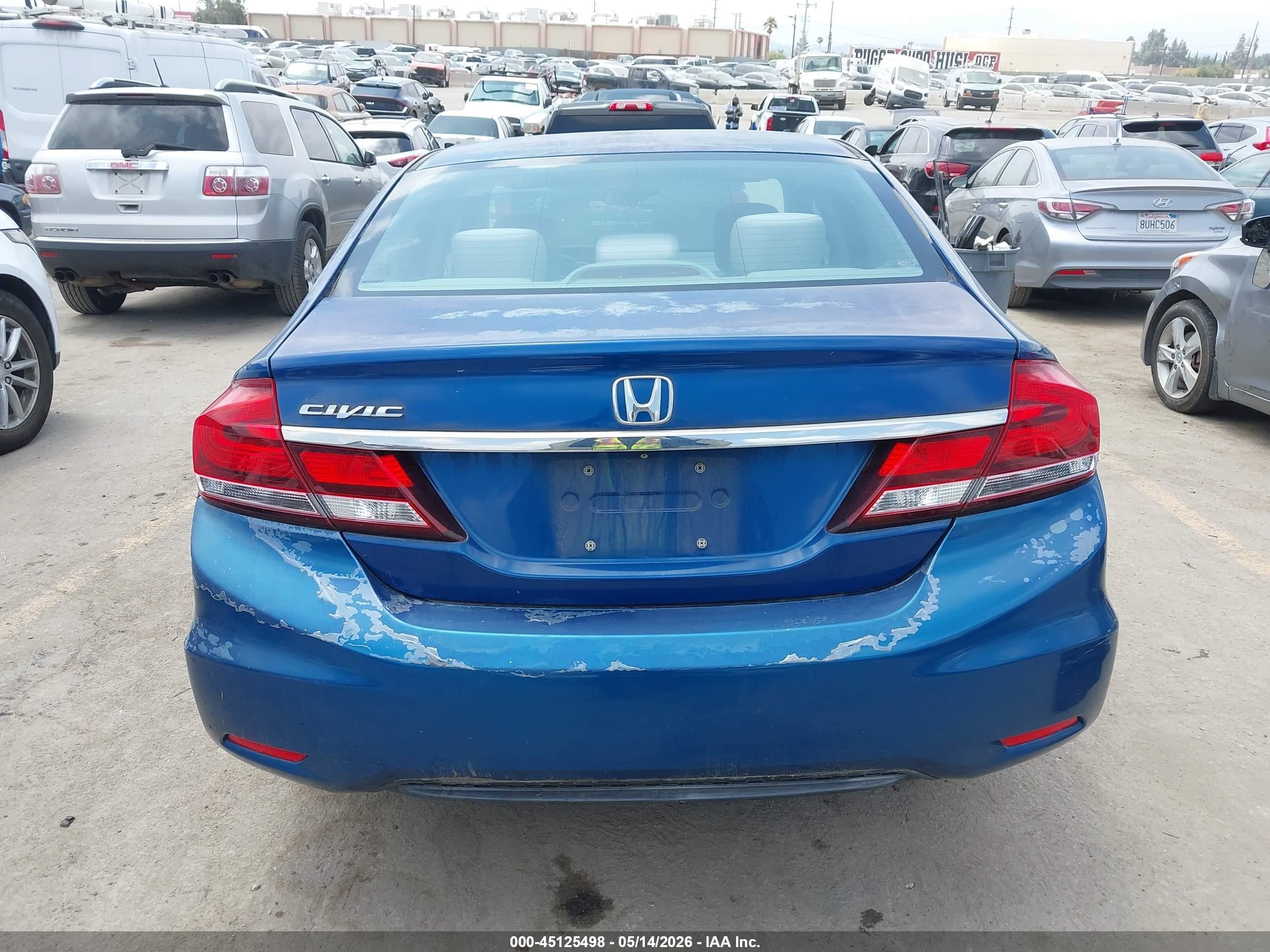 2014 Honda Civic Lx Blue vin: 19XFB2F59EE237555