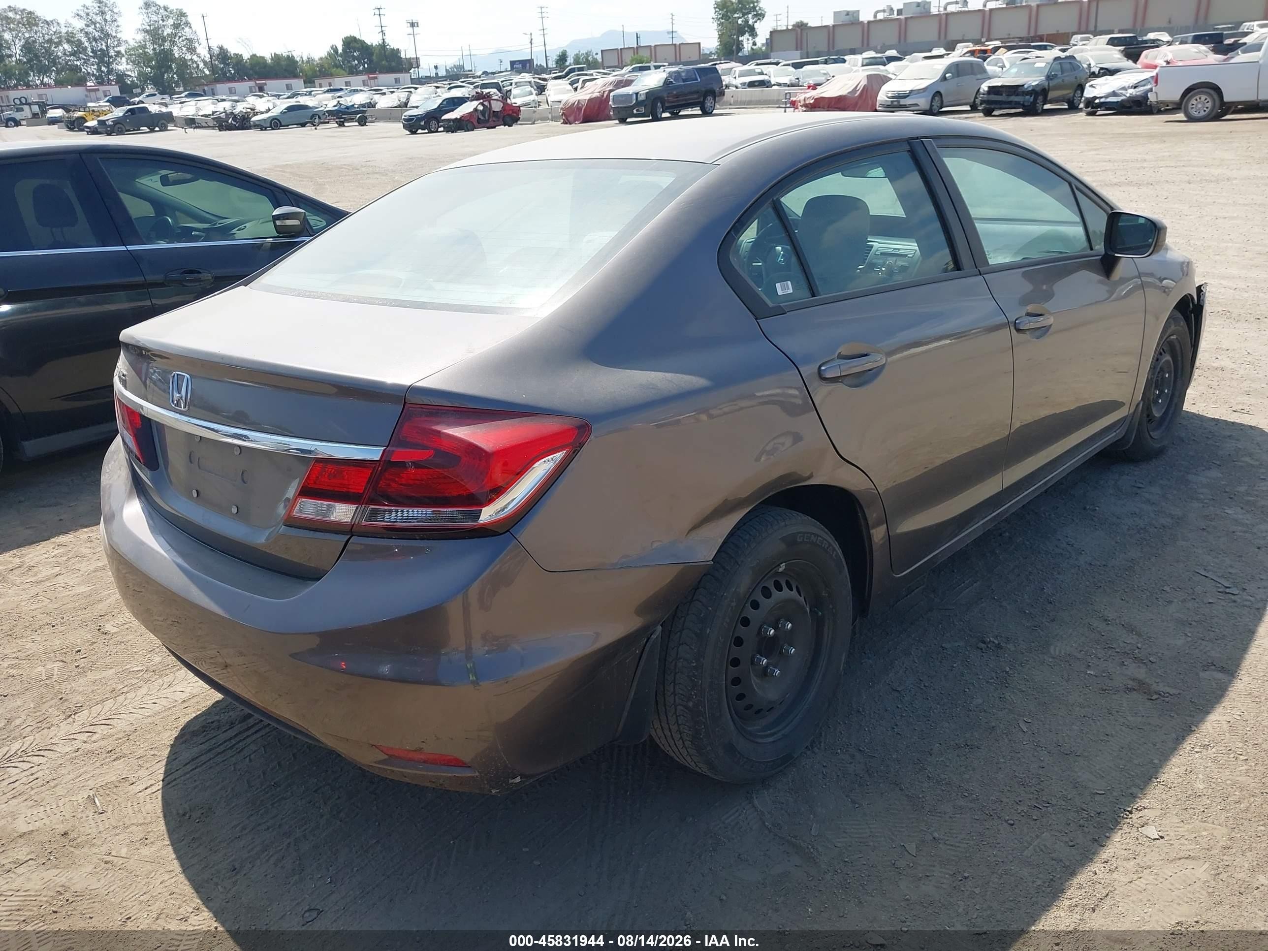 2014 Honda Civic Lx Gray vin: 19XFB2F59EE243890