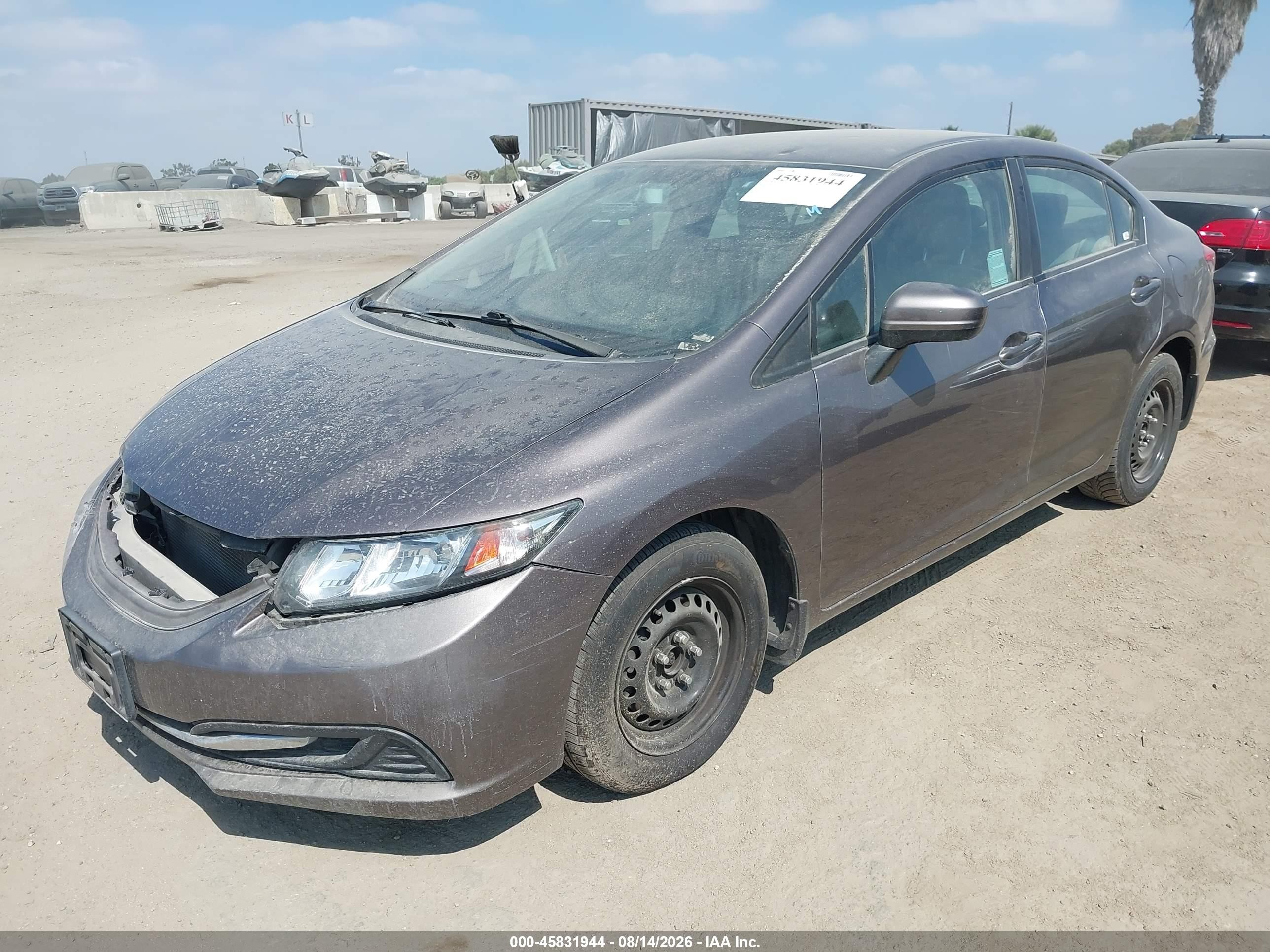 2014 Honda Civic Lx Gray vin: 19XFB2F59EE243890
