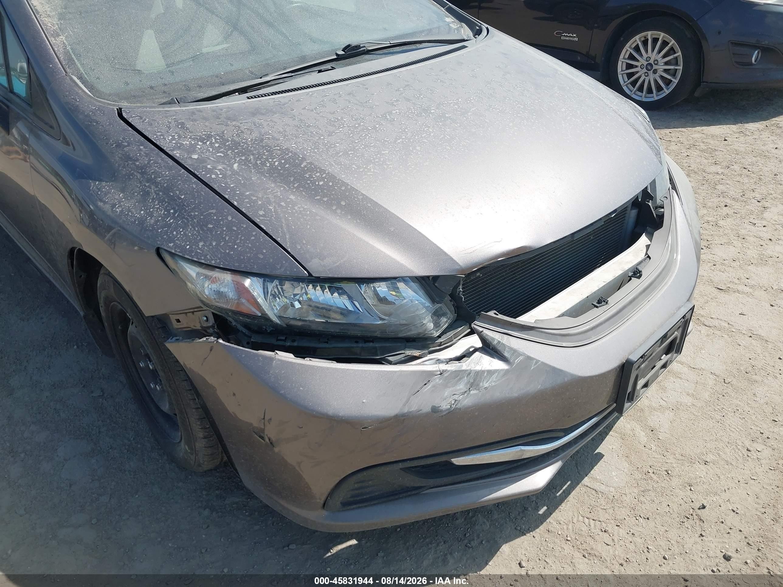 2014 Honda Civic Lx Gray vin: 19XFB2F59EE243890
