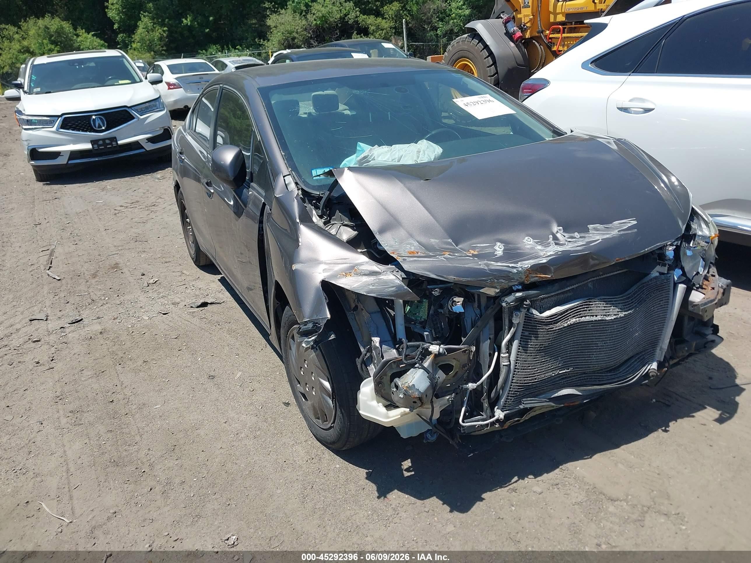 2014 Honda Civic Lx Gray vin: 19XFB2F59EE246482