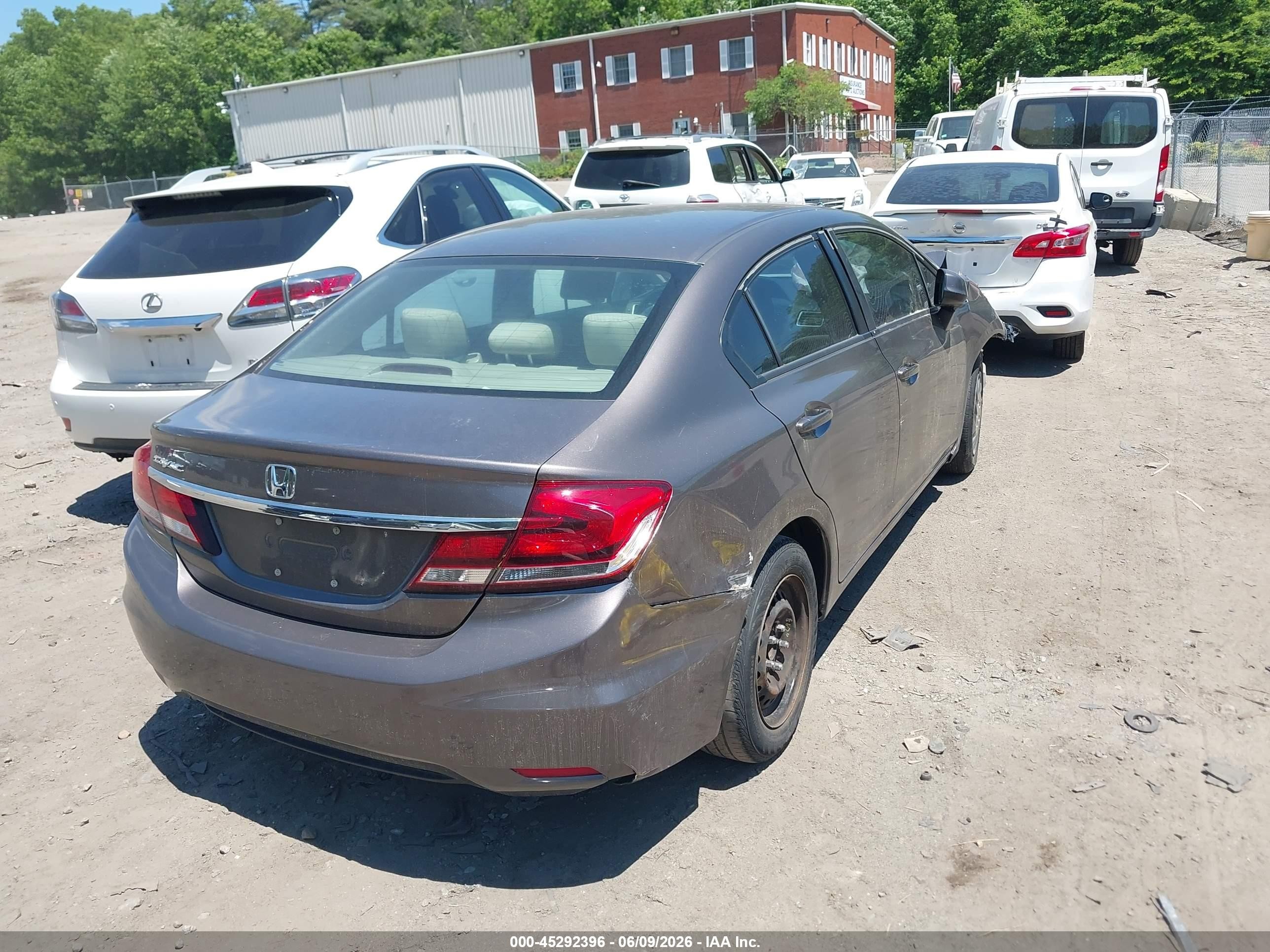 2014 Honda Civic Lx Gray vin: 19XFB2F59EE246482