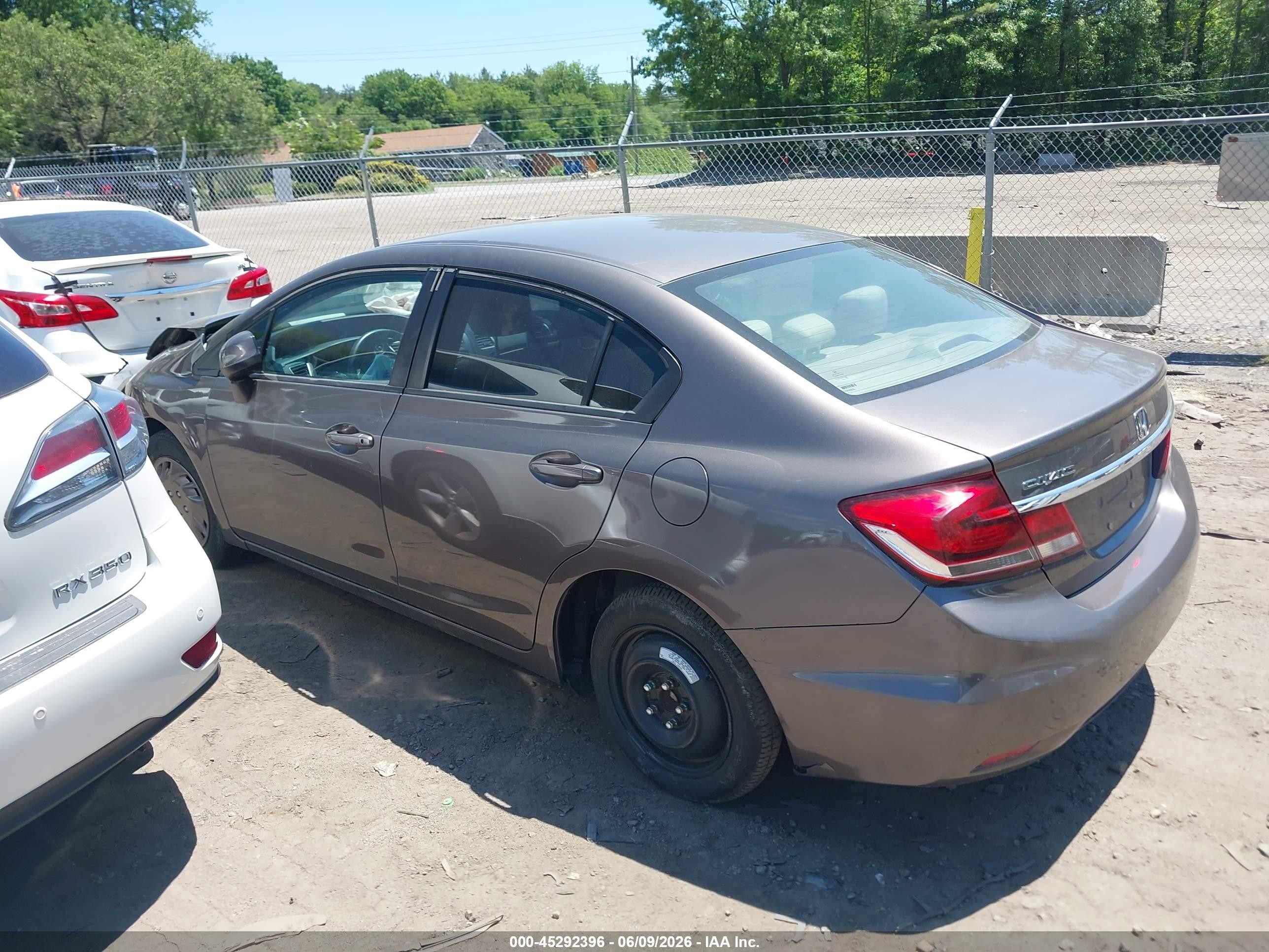 2014 Honda Civic Lx Gray vin: 19XFB2F59EE246482