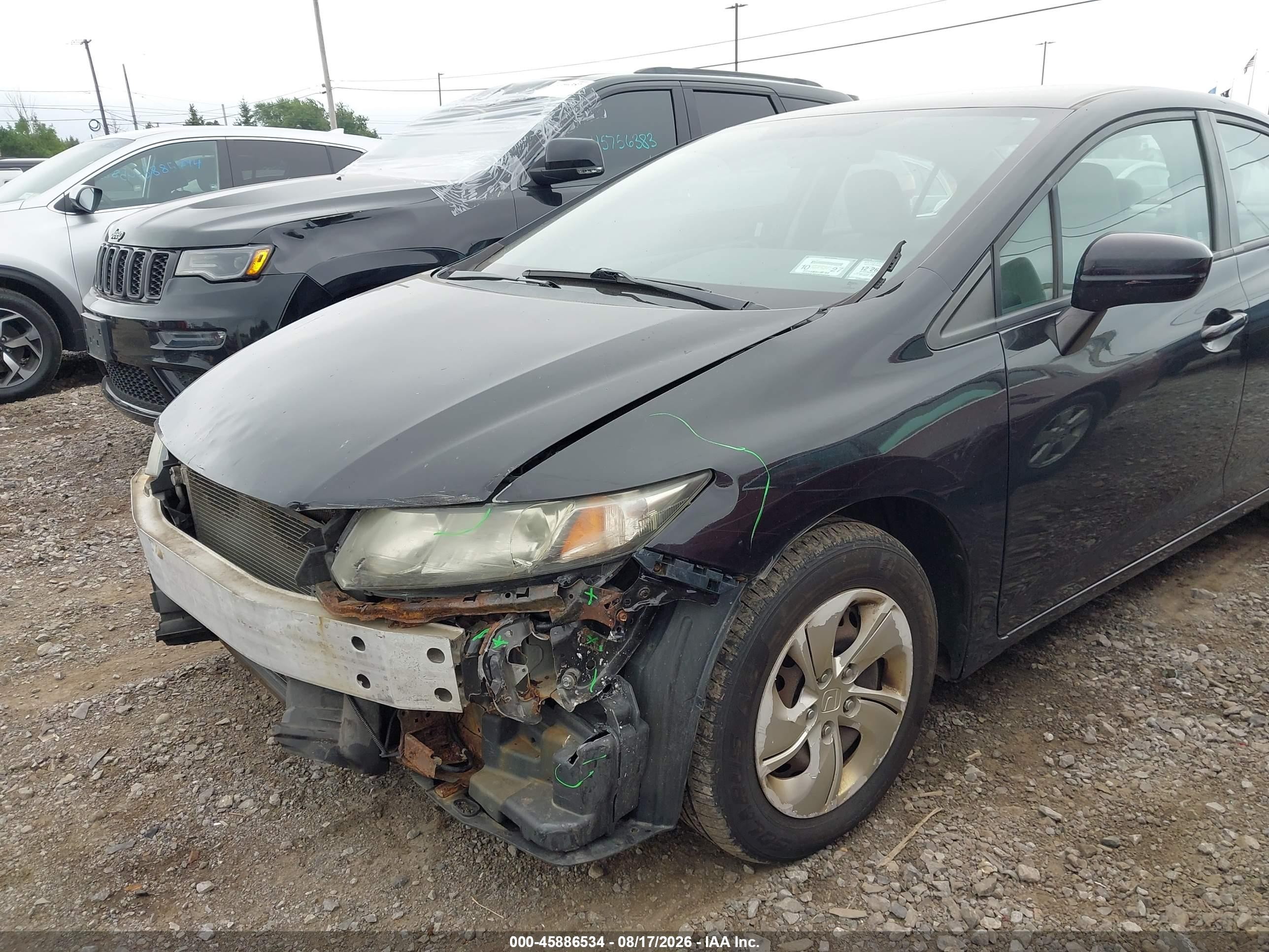 2014 Honda Civic Lx Black vin: 19XFB2F59EE249091