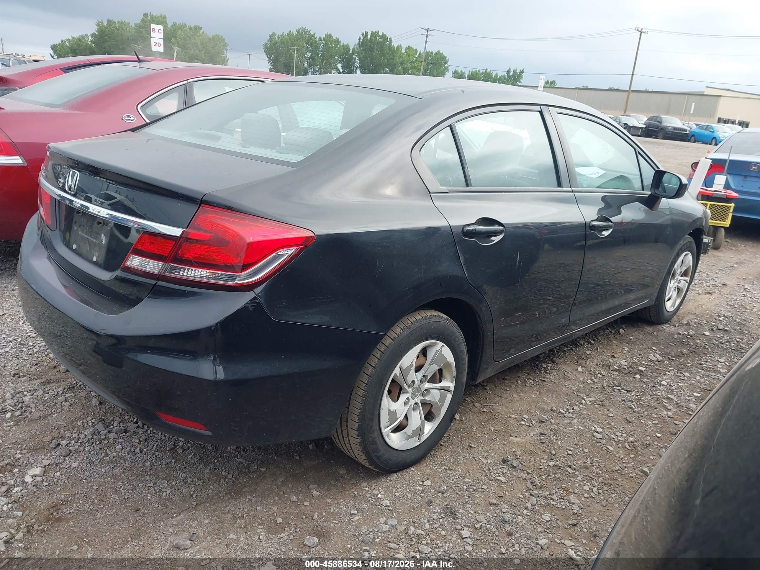 2014 Honda Civic Lx Black vin: 19XFB2F59EE249091