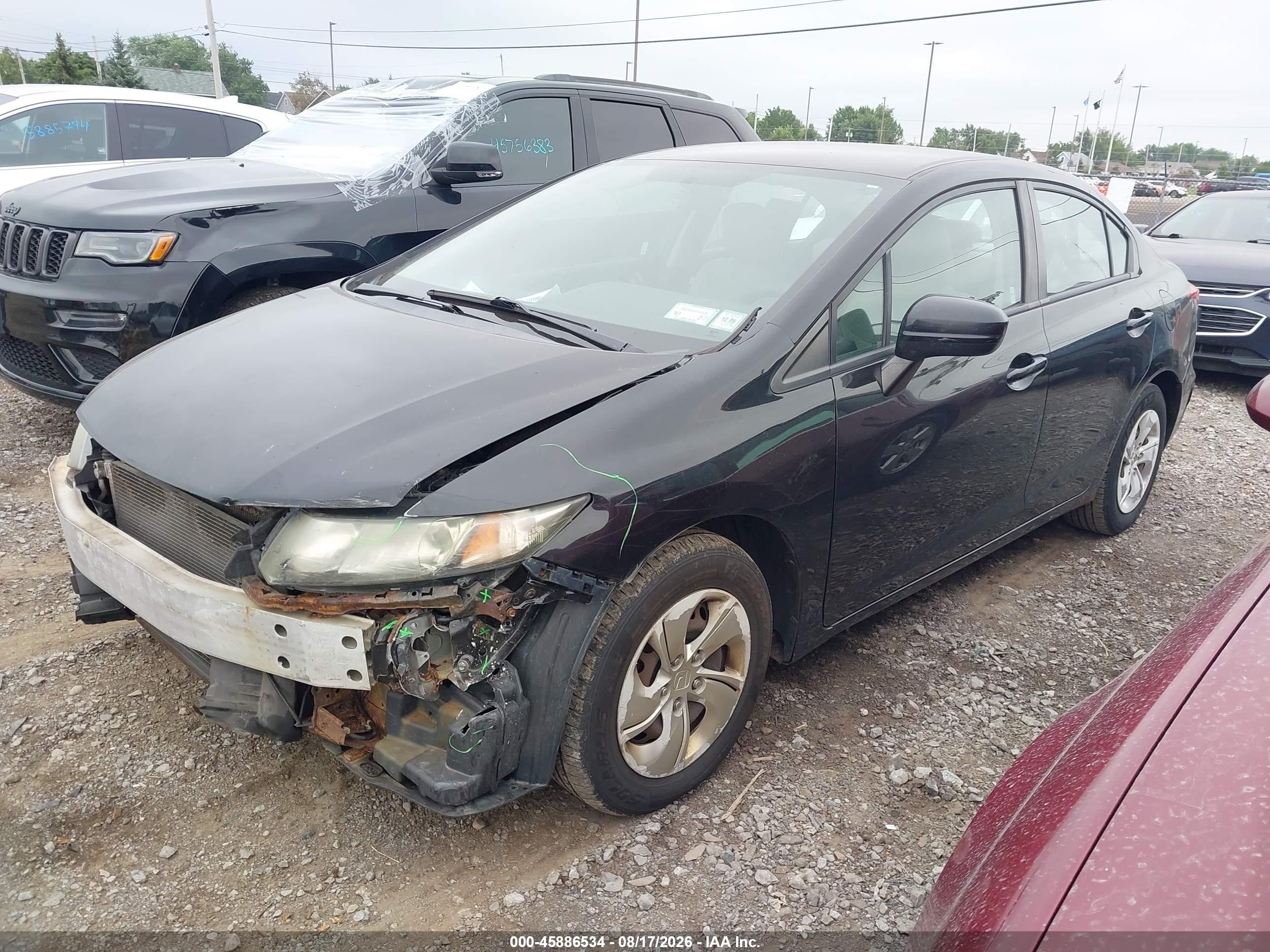 2014 Honda Civic Lx Black vin: 19XFB2F59EE249091