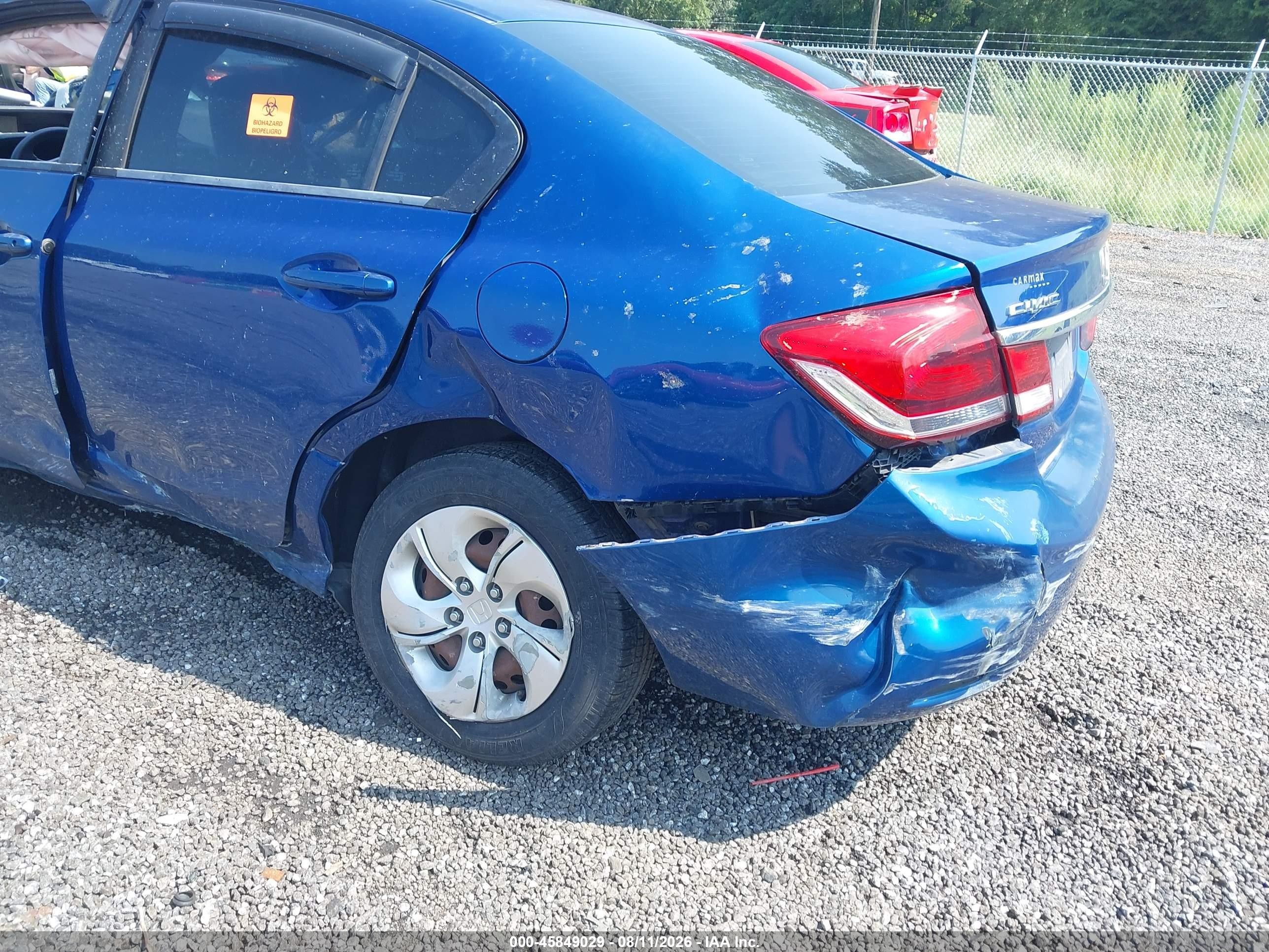 2015 Honda Civic Lx Blue vin: 19XFB2F59FE026390