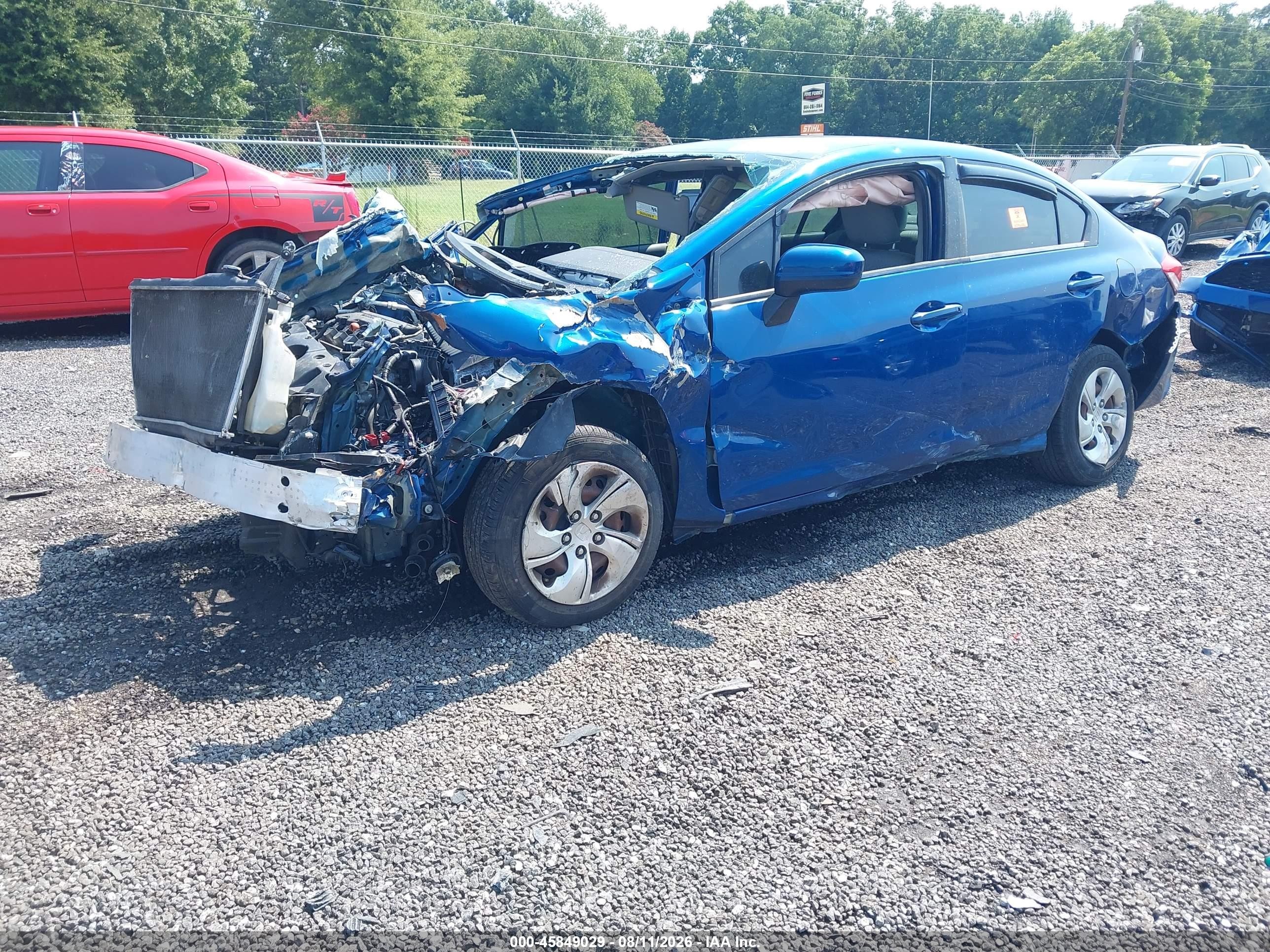 2015 Honda Civic Lx Blue vin: 19XFB2F59FE026390