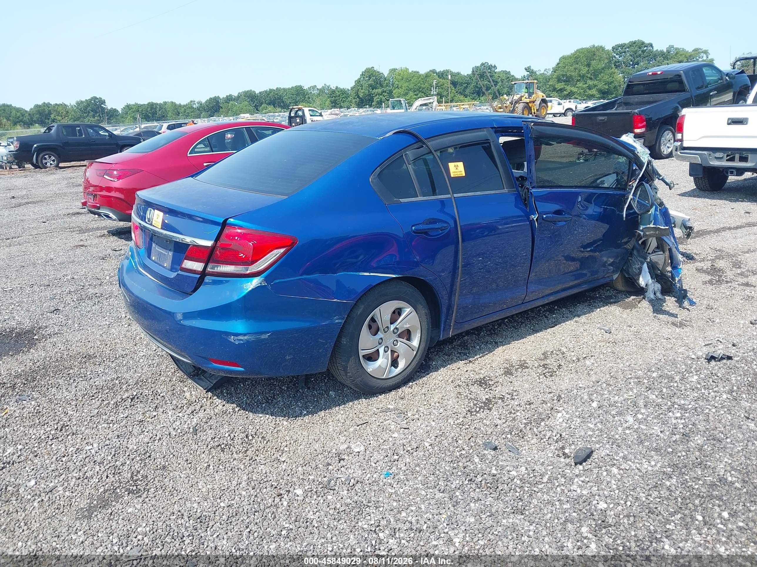2015 Honda Civic Lx Blue vin: 19XFB2F59FE026390