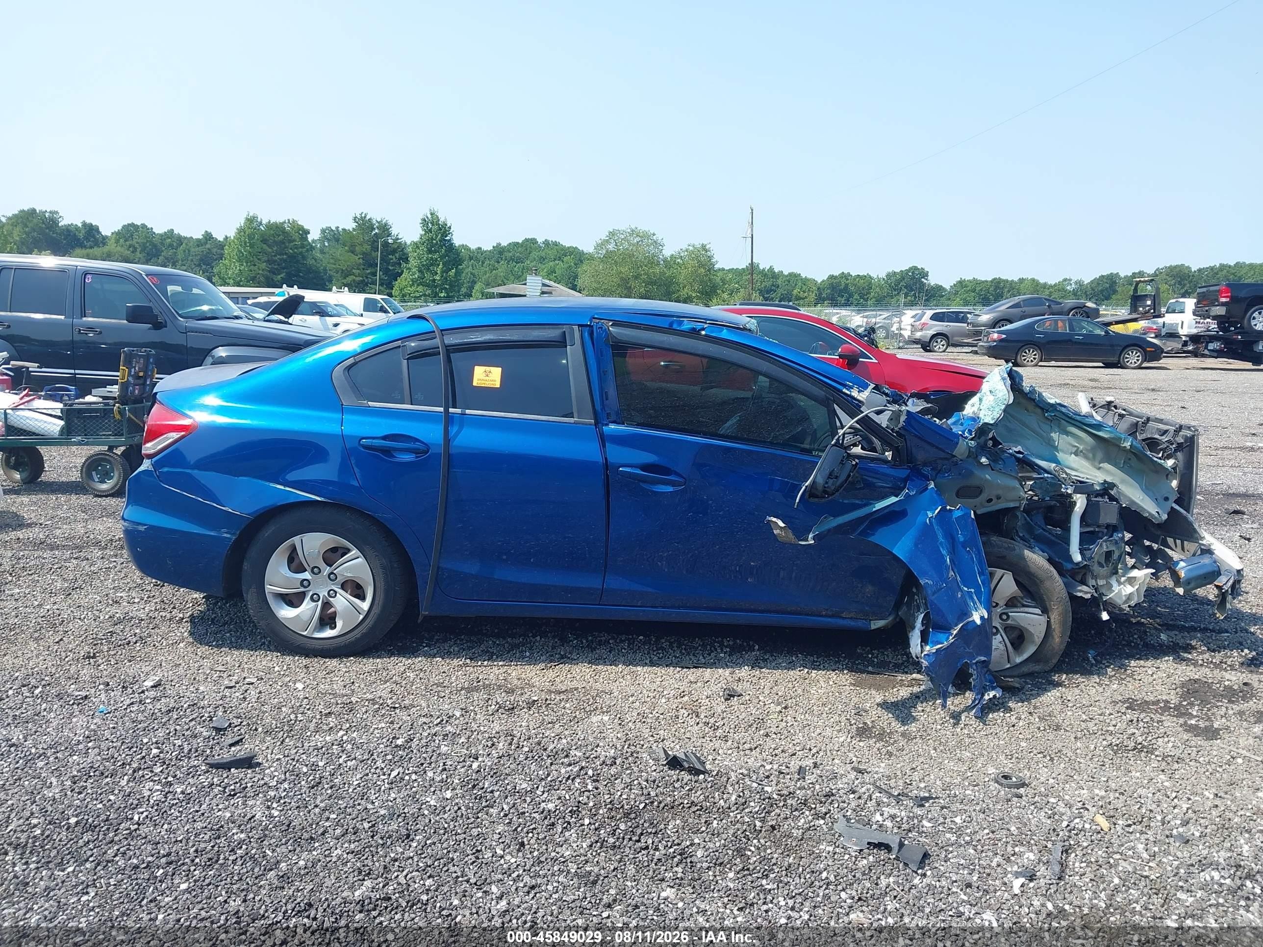 2015 Honda Civic Lx Blue vin: 19XFB2F59FE026390