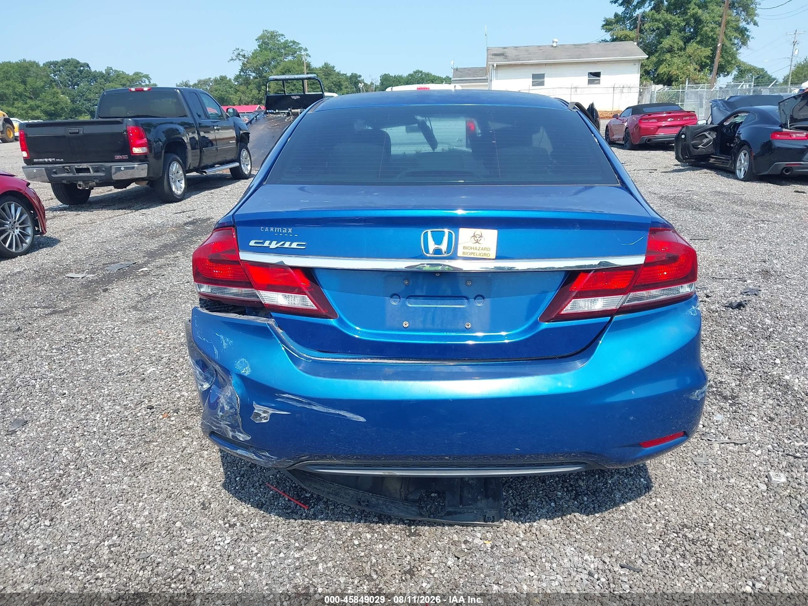 2015 Honda Civic Lx Blue vin: 19XFB2F59FE026390