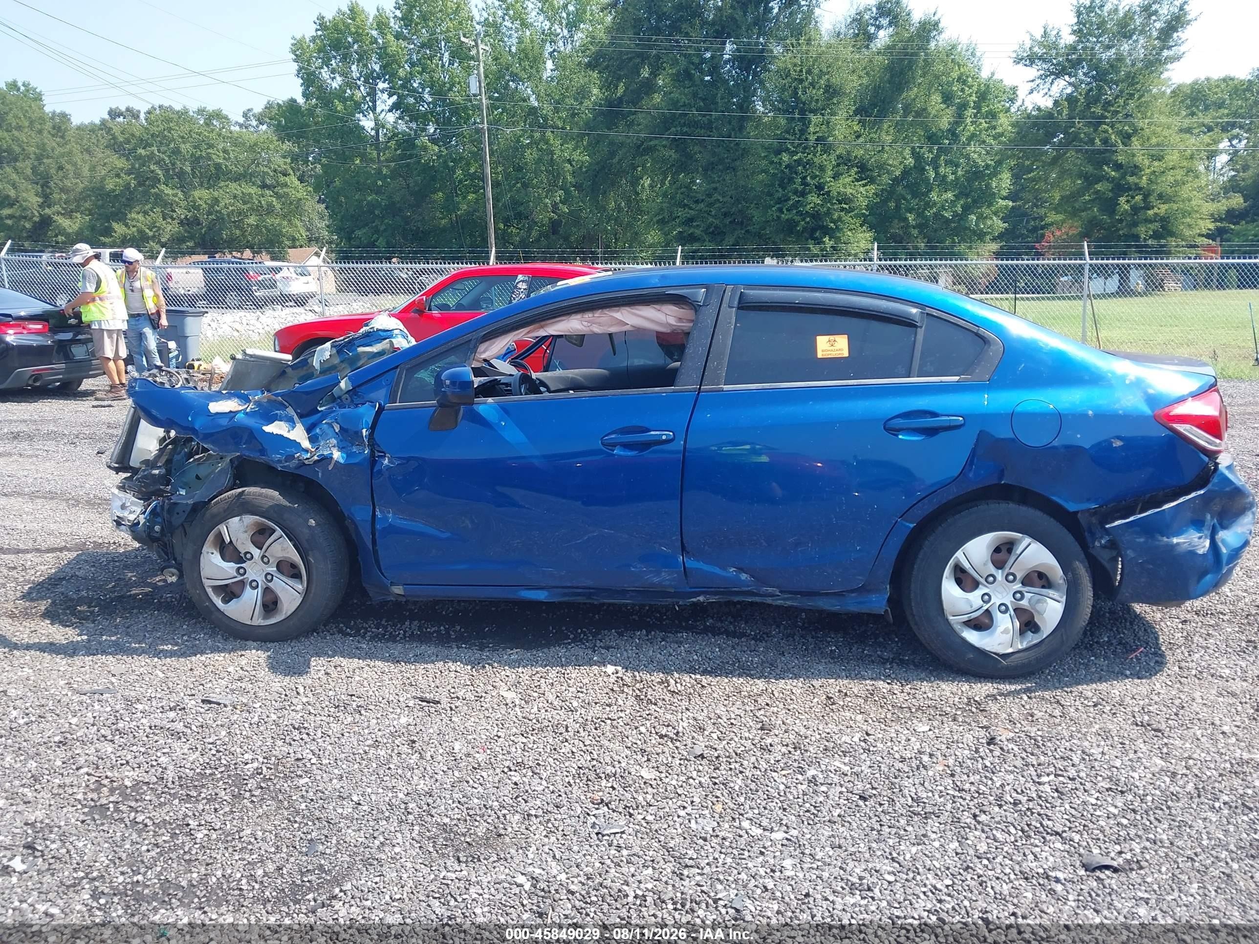 2015 Honda Civic Lx Blue vin: 19XFB2F59FE026390
