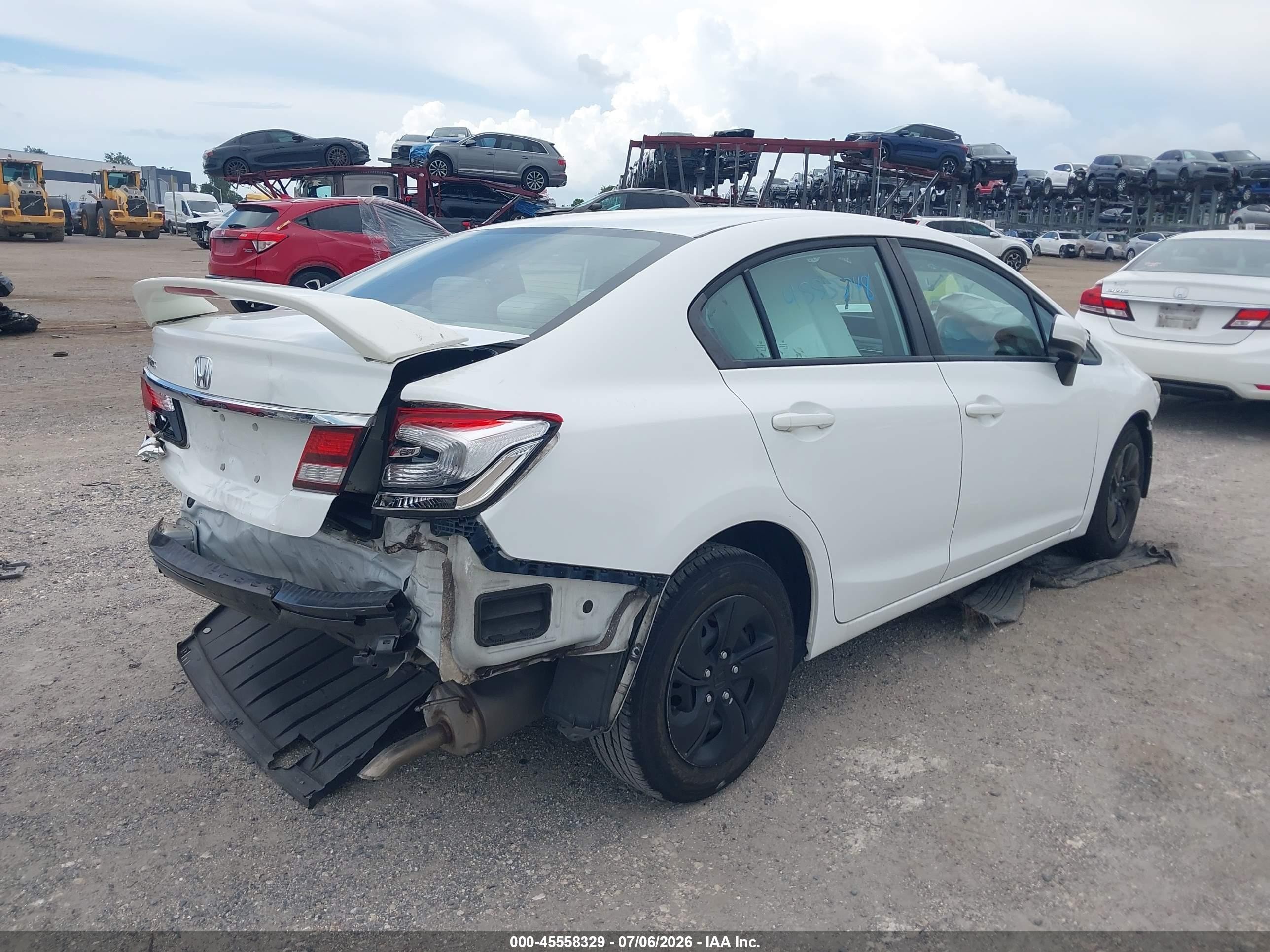 2015 Honda Civic Lx White vin: 19XFB2F59FE034327