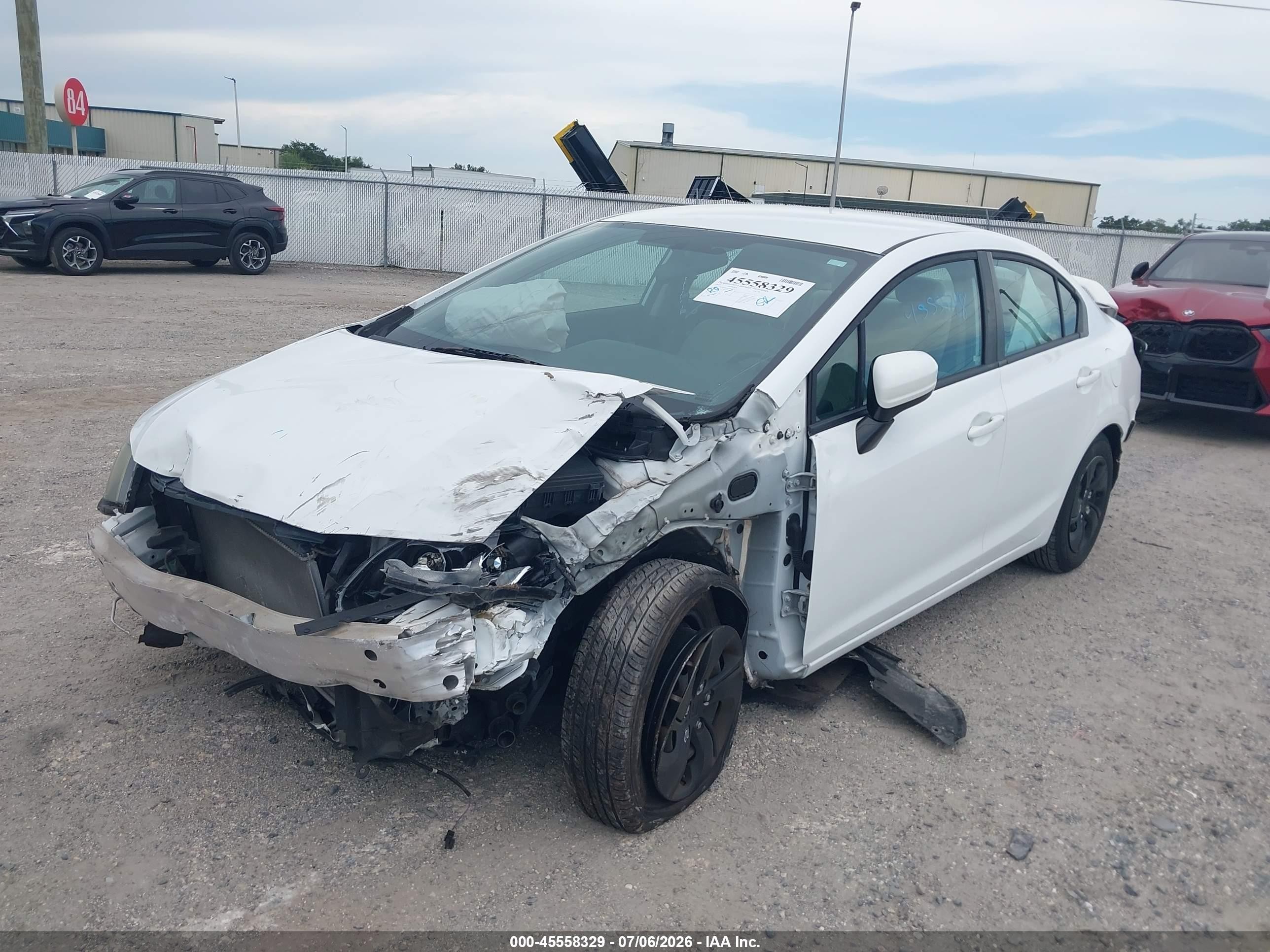 2015 Honda Civic Lx White vin: 19XFB2F59FE034327