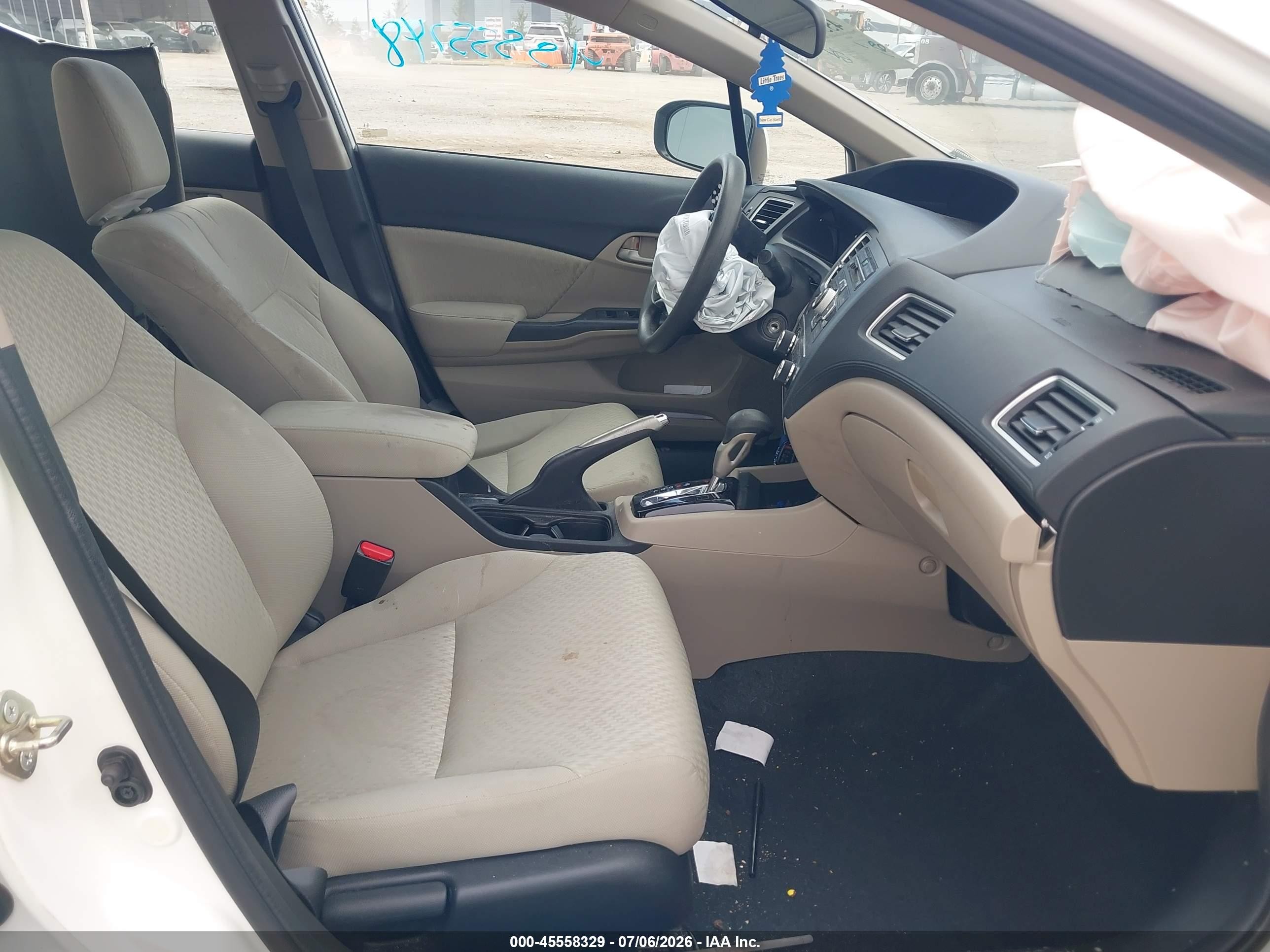 2015 Honda Civic Lx White vin: 19XFB2F59FE034327