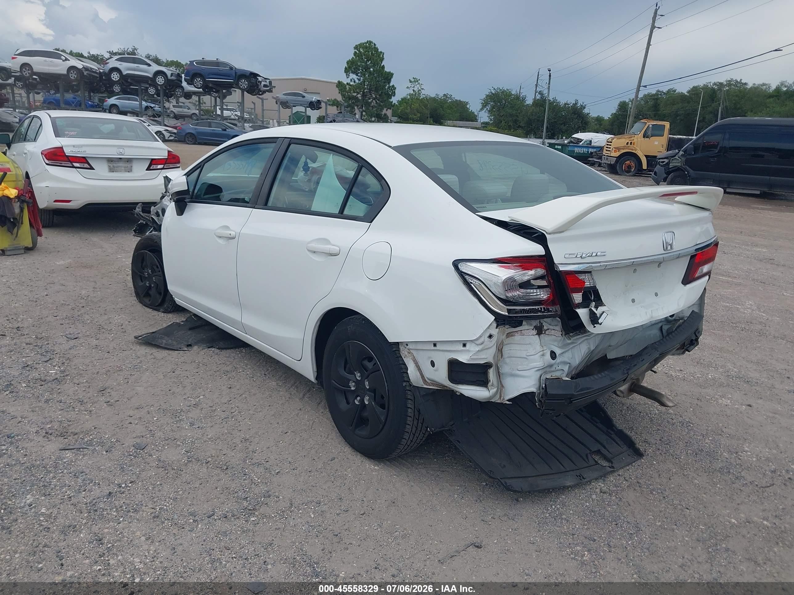 2015 Honda Civic Lx White vin: 19XFB2F59FE034327