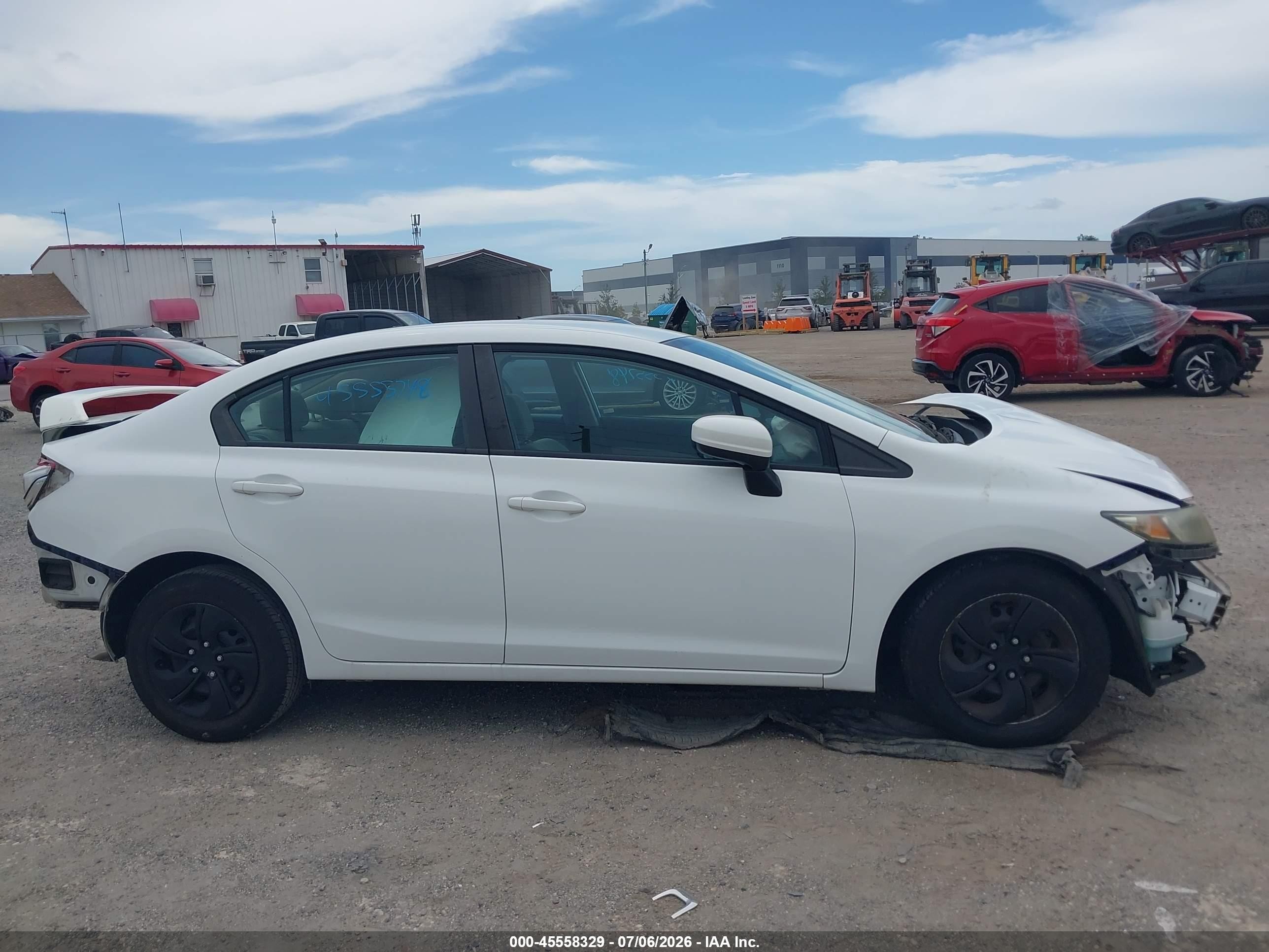 2015 Honda Civic Lx White vin: 19XFB2F59FE034327