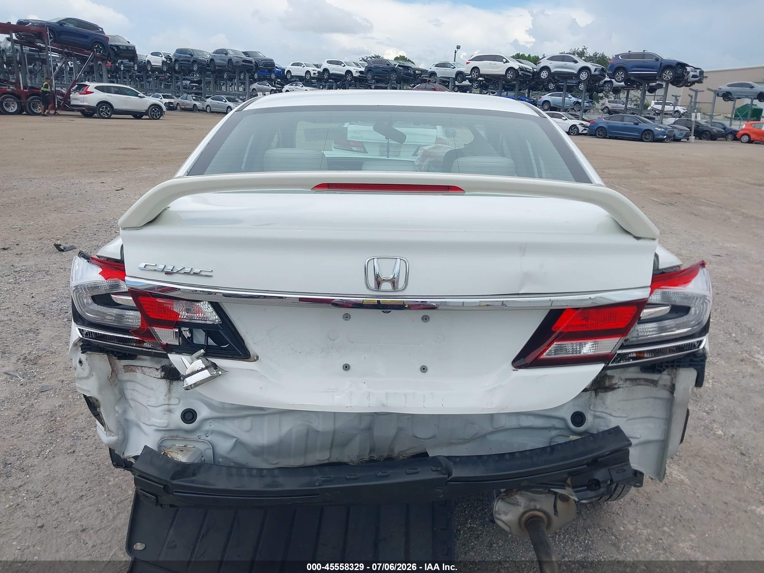 2015 Honda Civic Lx White vin: 19XFB2F59FE034327