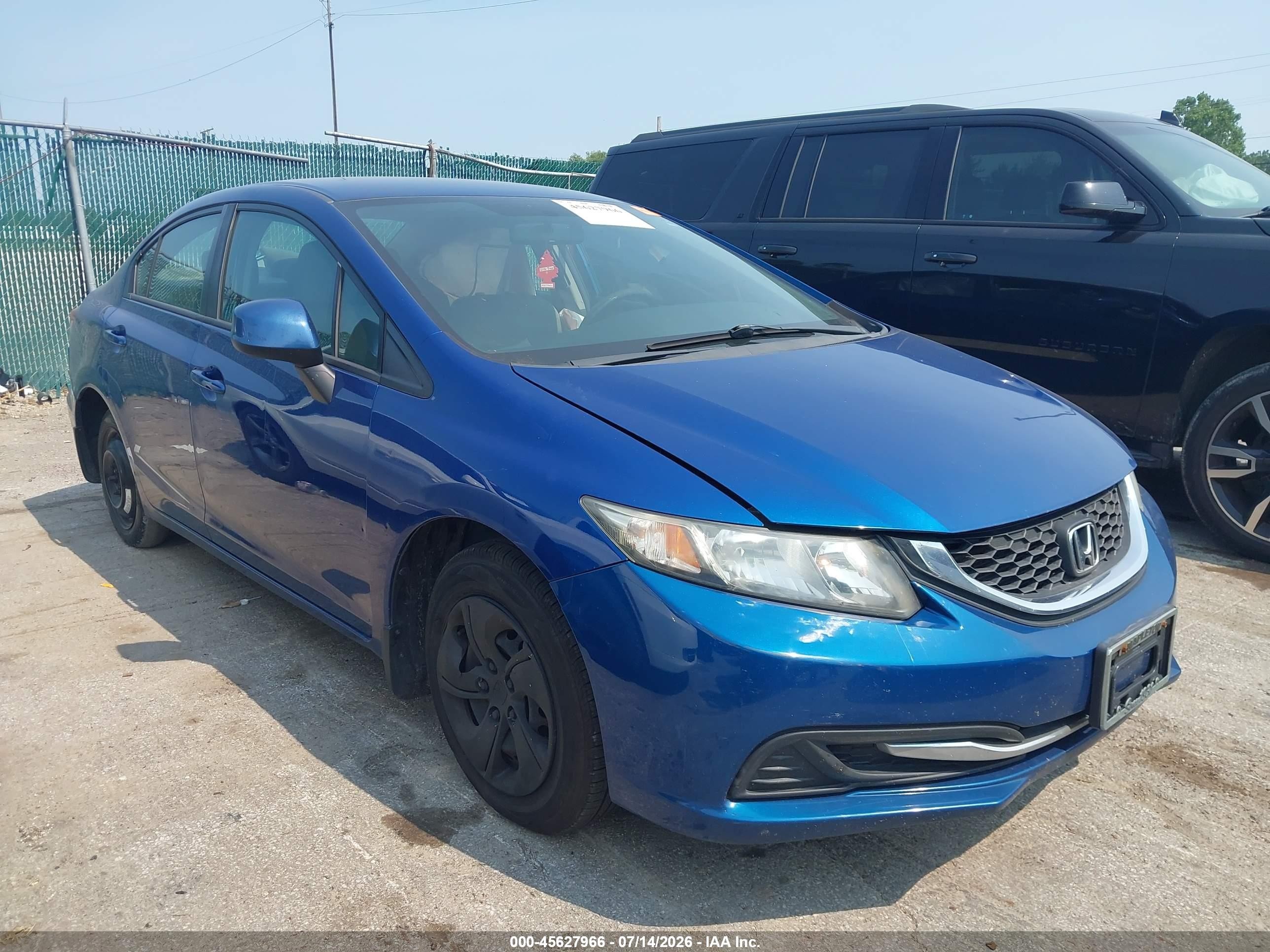 2015 Honda Civic Lx Blue vin: 19XFB2F59FE047627