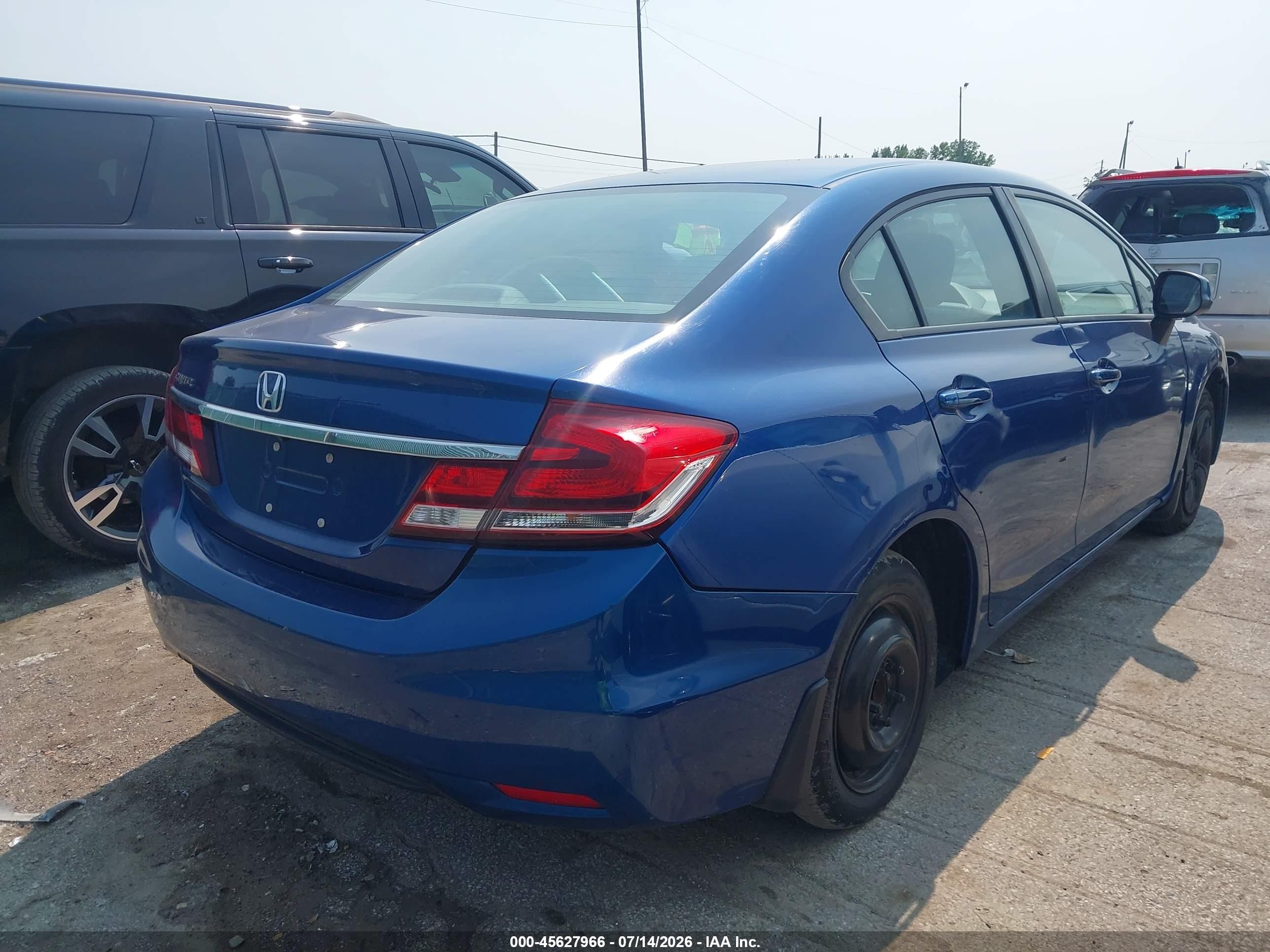 2015 Honda Civic Lx Blue vin: 19XFB2F59FE047627